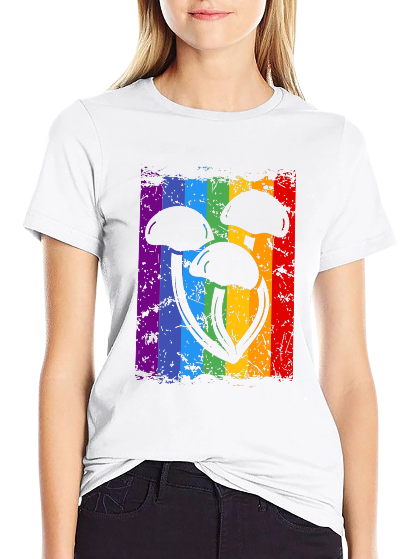 Rainbow Mushroom Graphic Tee