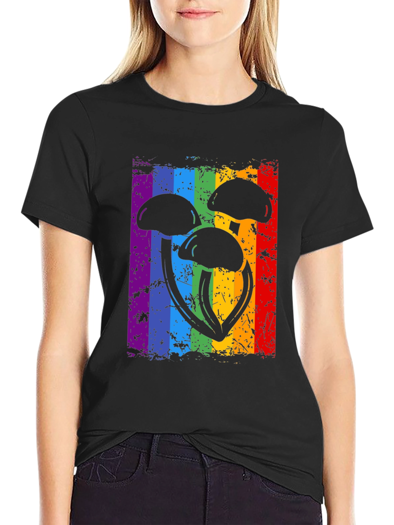 Rainbow Mushroom Graphic Tee