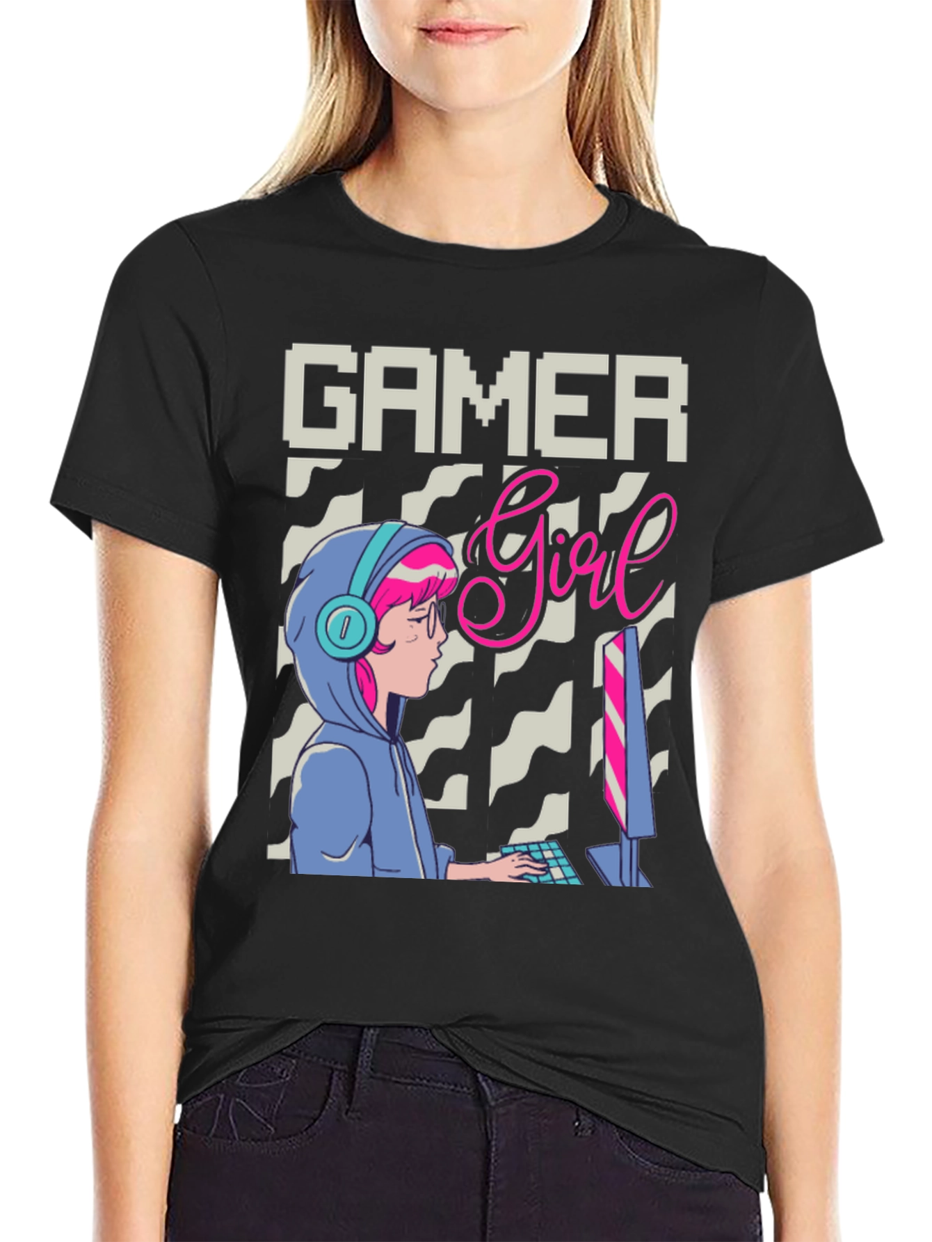 Gamer Girl Graphic Tee - Stylish Gaming Apparel