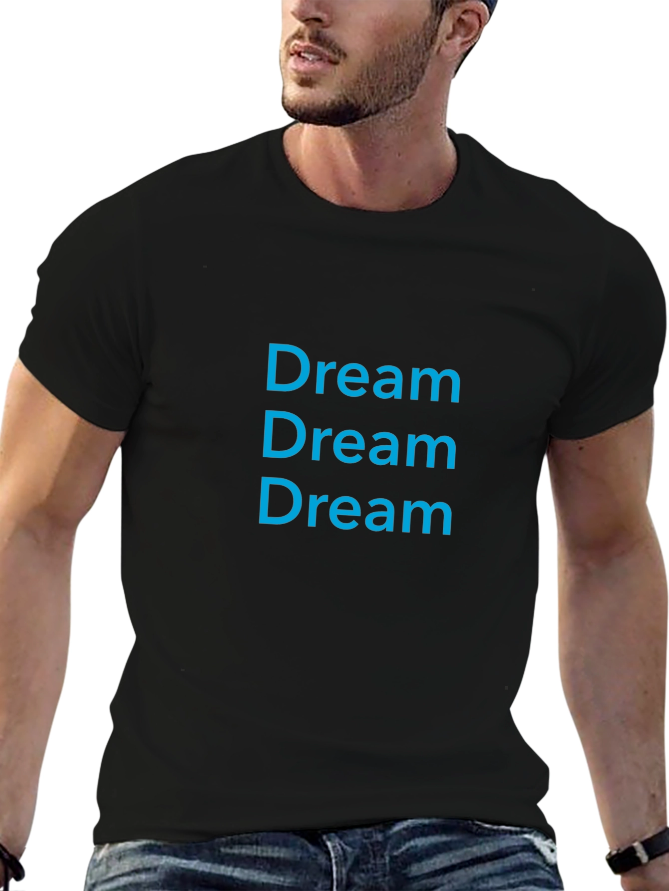 Dream Repeat Graphic Tee - Casual Cotton T-Shirt