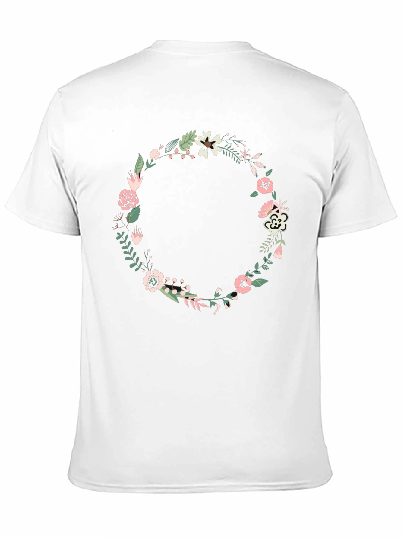 Floral Wreath Graphic Black Tee