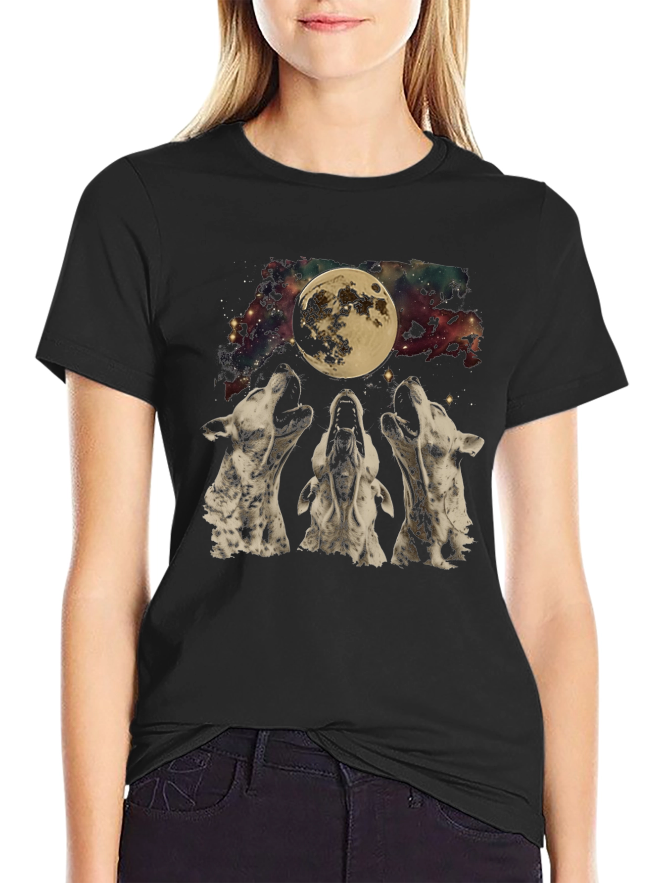 Wolf Moon Graphic Tee - Black T-Shirt