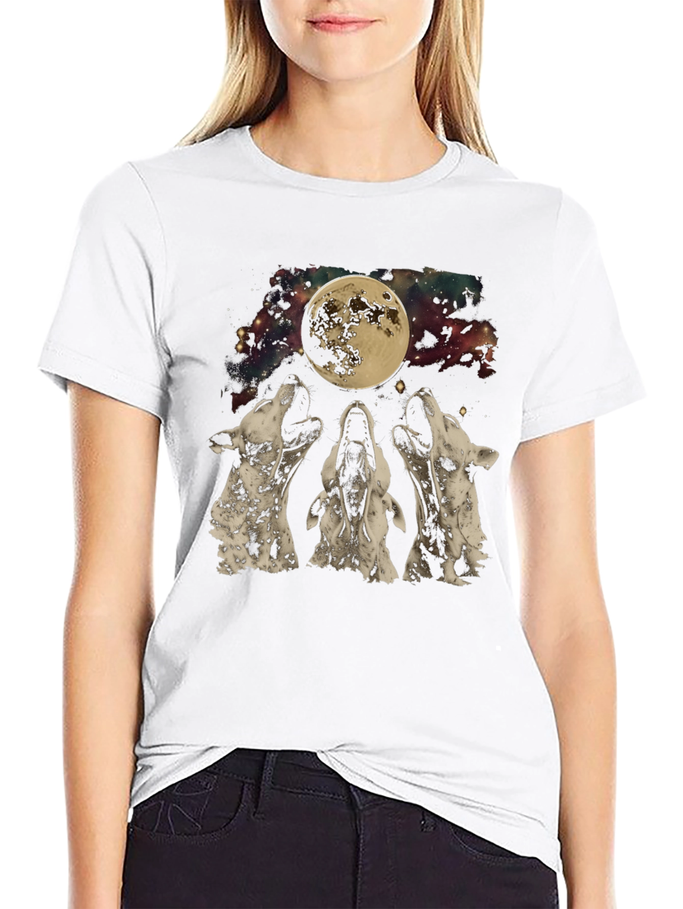 Wolf Moon Graphic Tee - Black T-Shirt