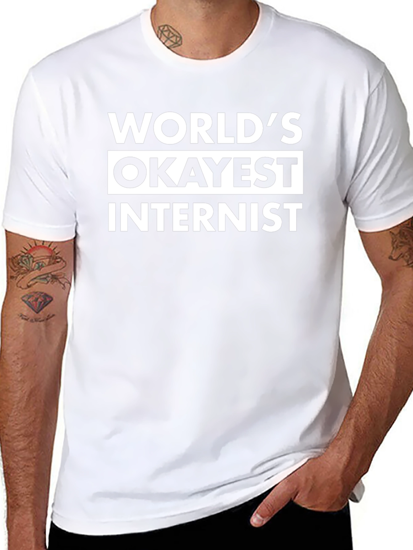 Worlds Okayest Internist T-Shirt - Funny Medical Gift