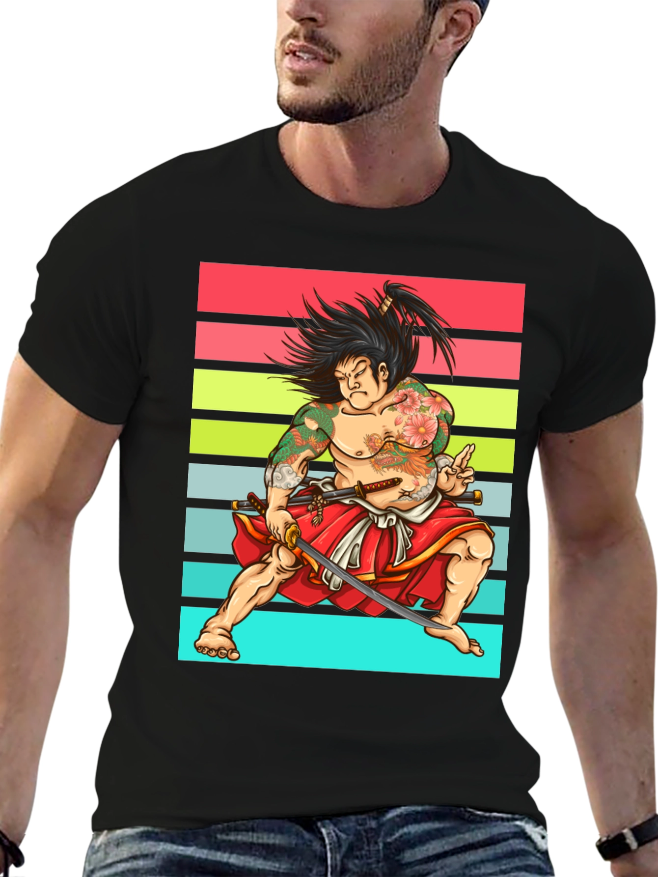 Samurai Graphic T-Shirt - Japanese Art Tee