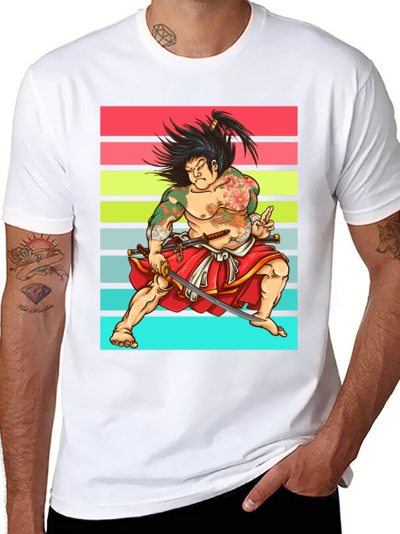Samurai Graphic T-Shirt - Japanese Art Tee