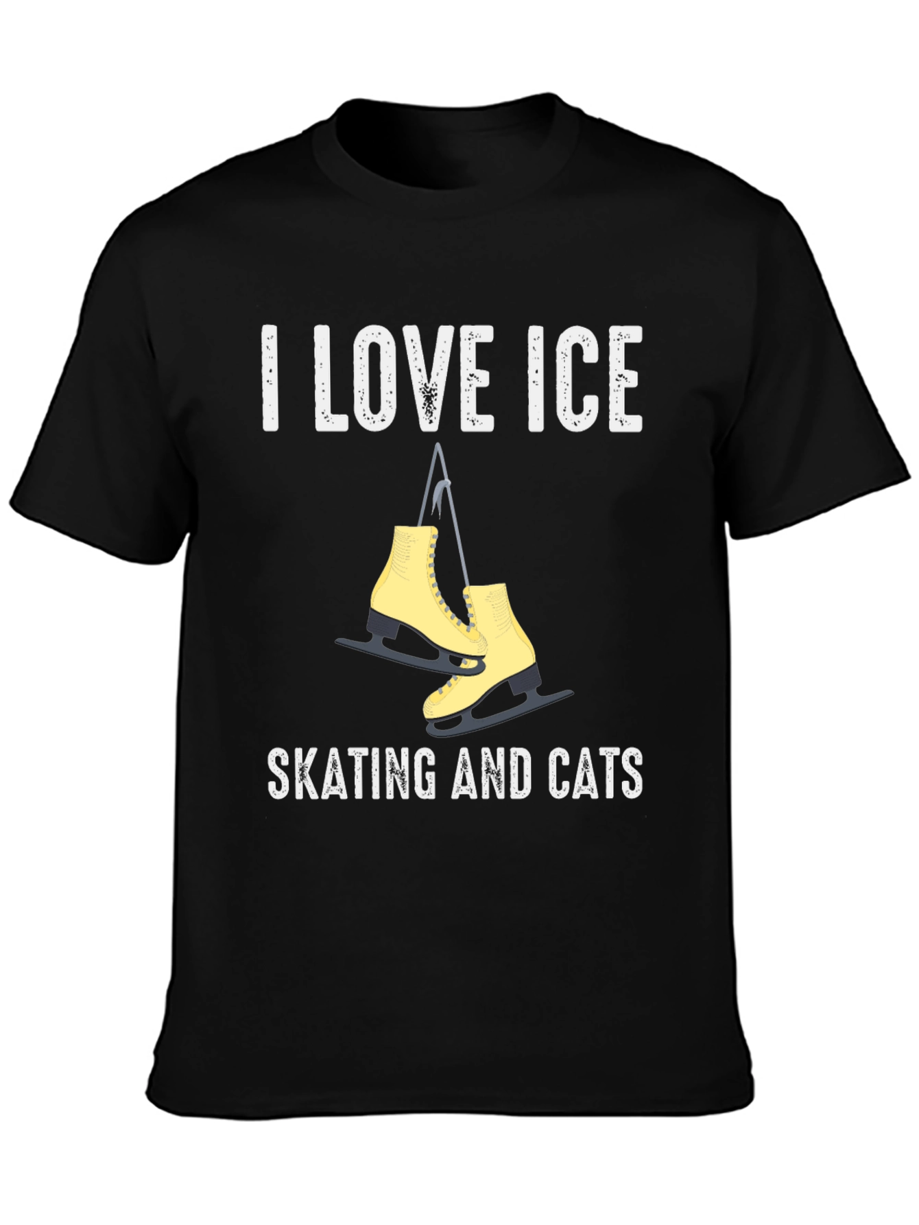 I Love Ice Skating and Cats T-Shirt