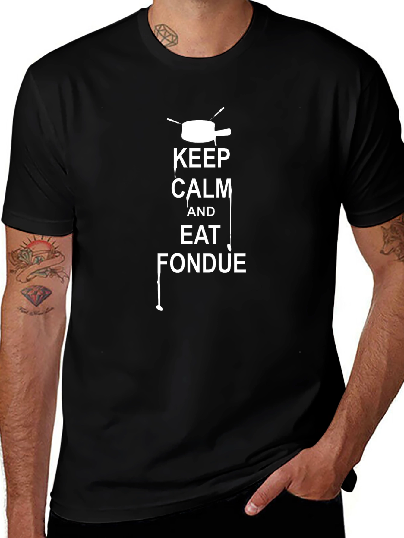 Keep Calm Eat Fondue T-Shirt - Black