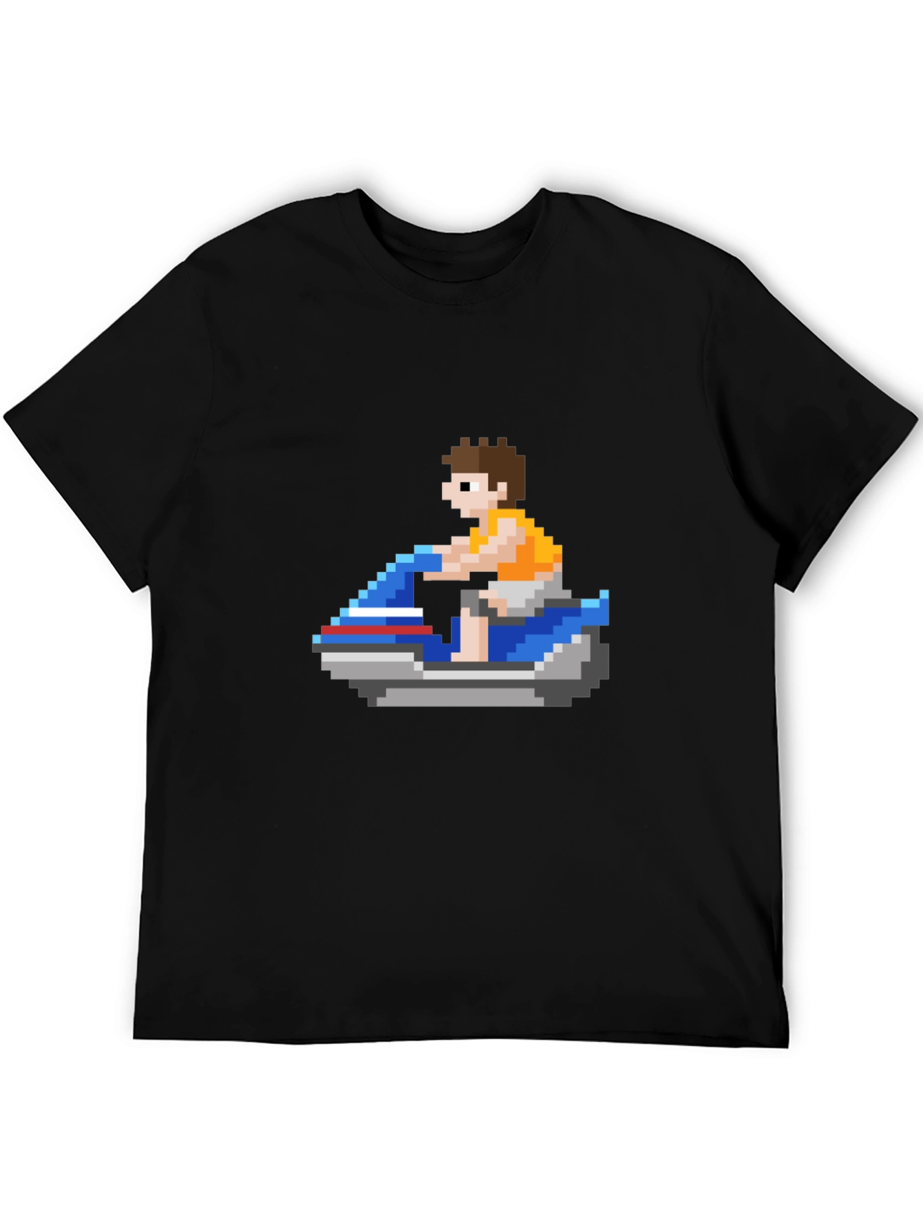 Pixel Jet Ski T-Shirt: Retro Gaming Style