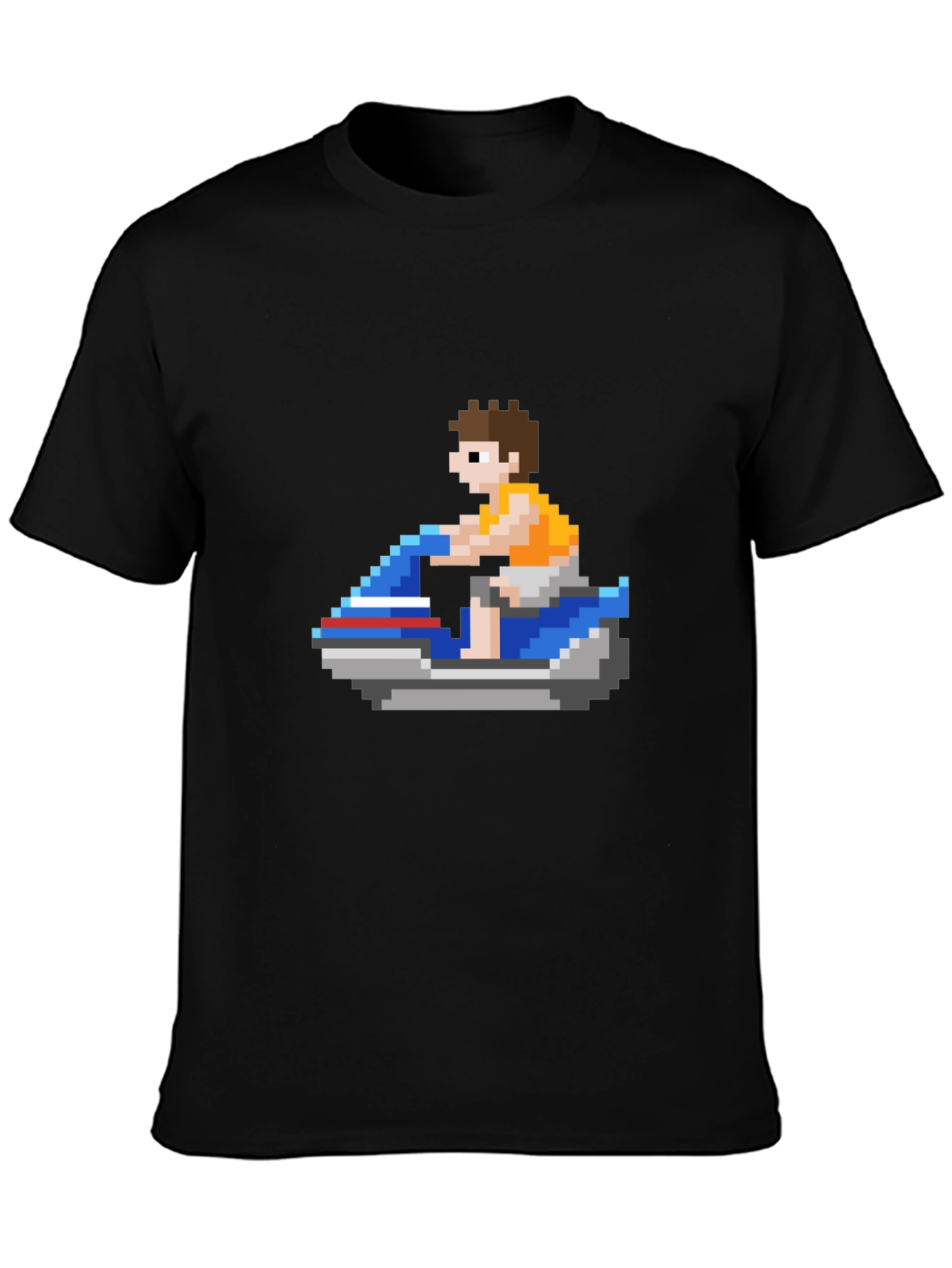 Pixel Jet Ski T-Shirt: Retro Gaming Style