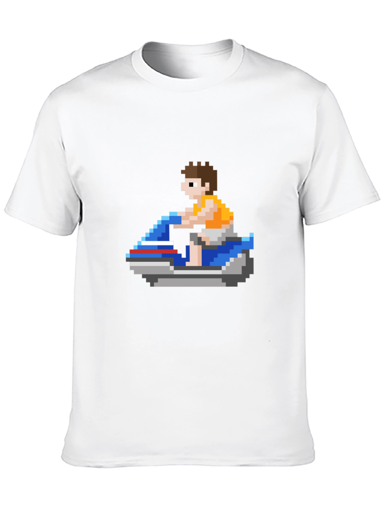 Pixel Jet Ski T-Shirt: Retro Gaming Style