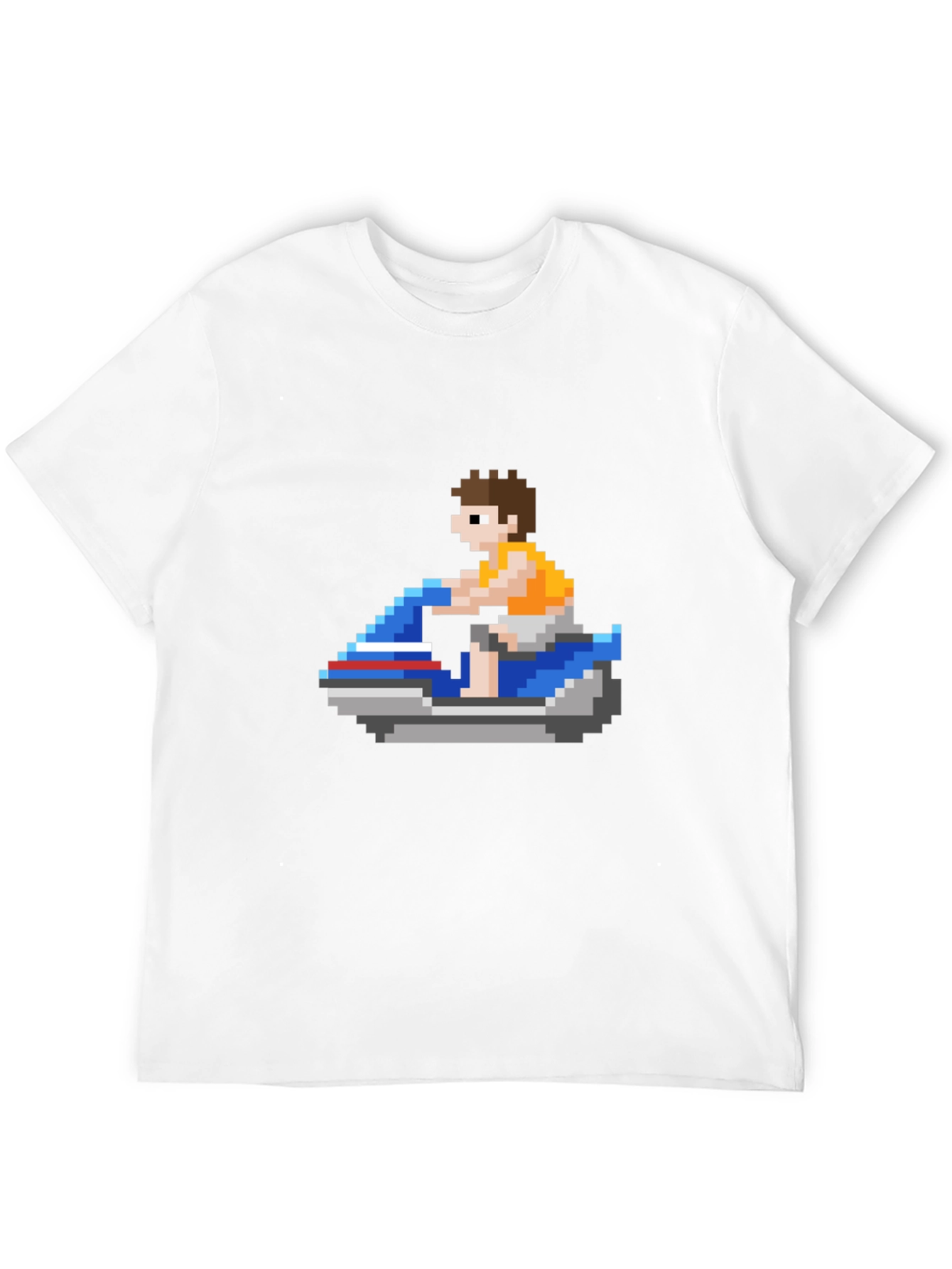Pixel Jet Ski T-Shirt: Retro Gaming Style