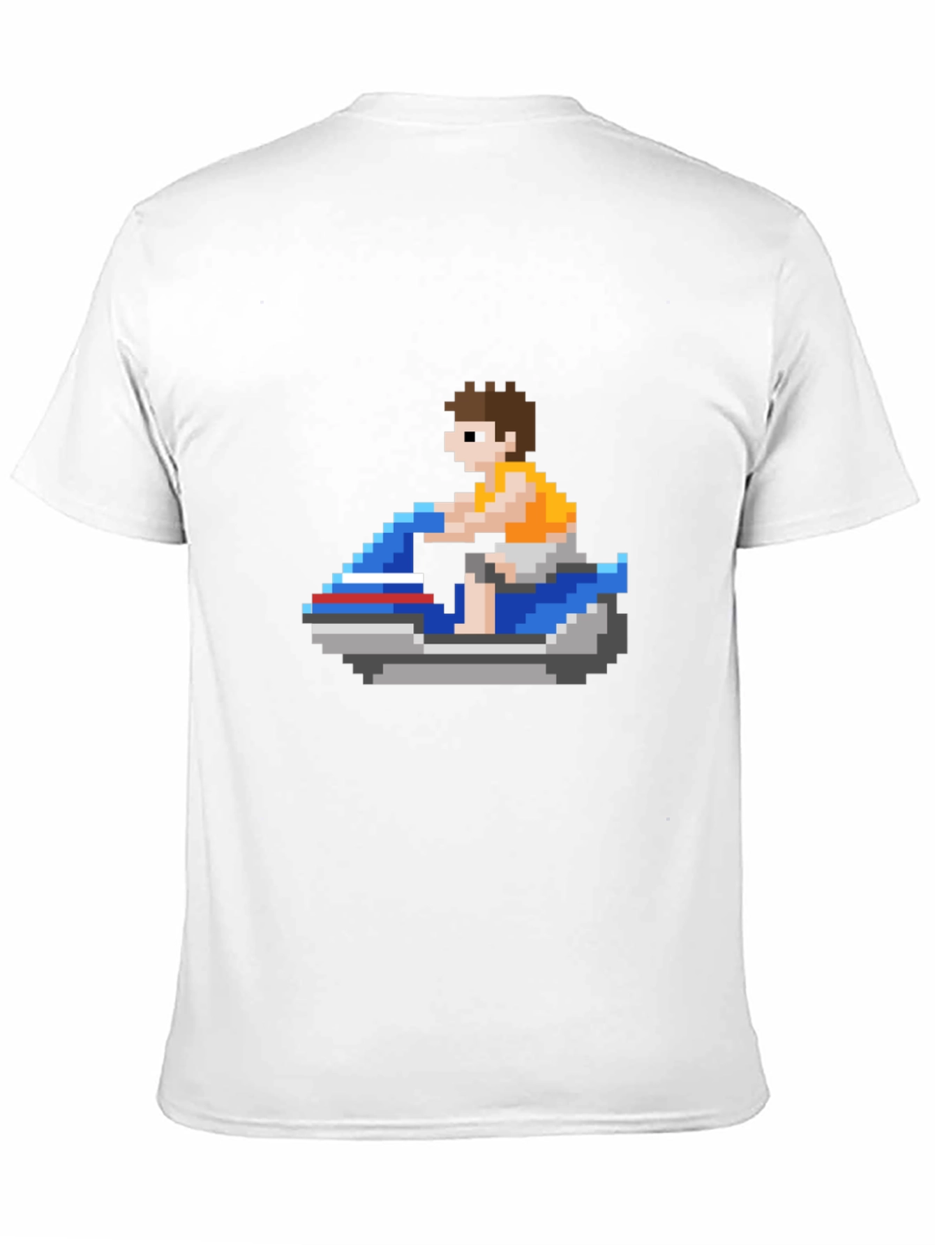 Pixel Jet Ski T-Shirt: Retro Gaming Style