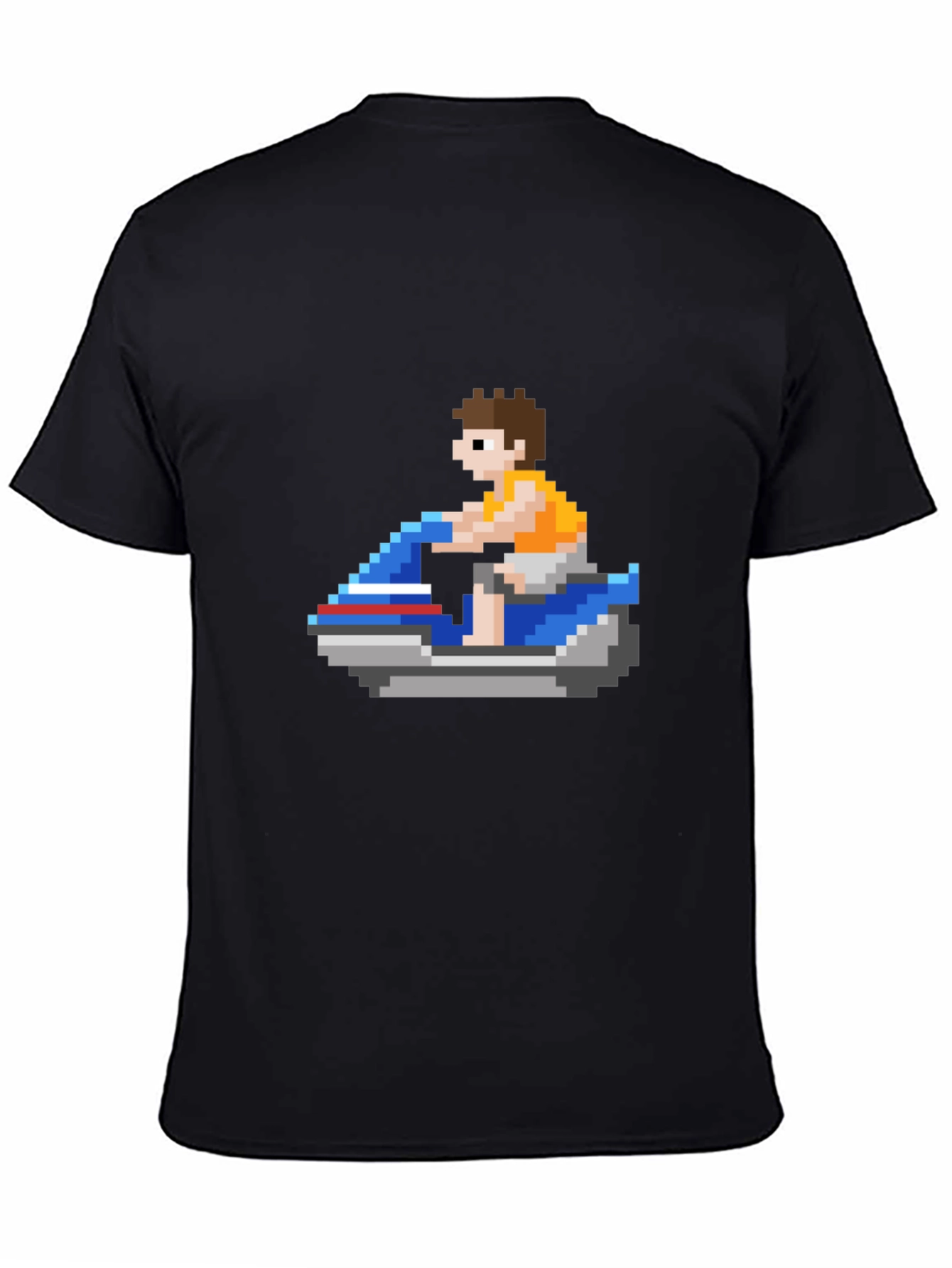 Pixel Jet Ski T-Shirt: Retro Gaming Style
