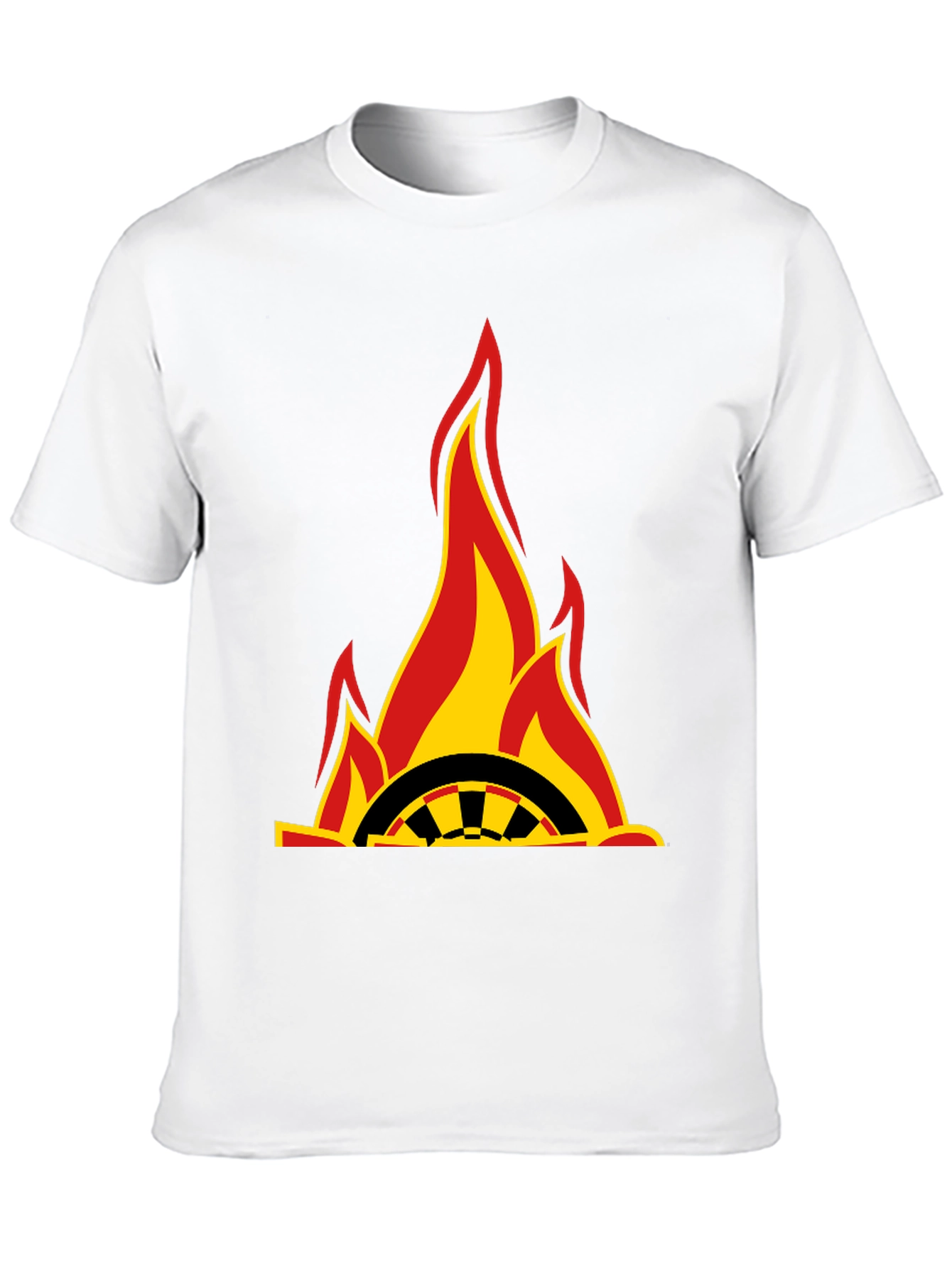 Flaming Wheel Graphic Black T-Shirt