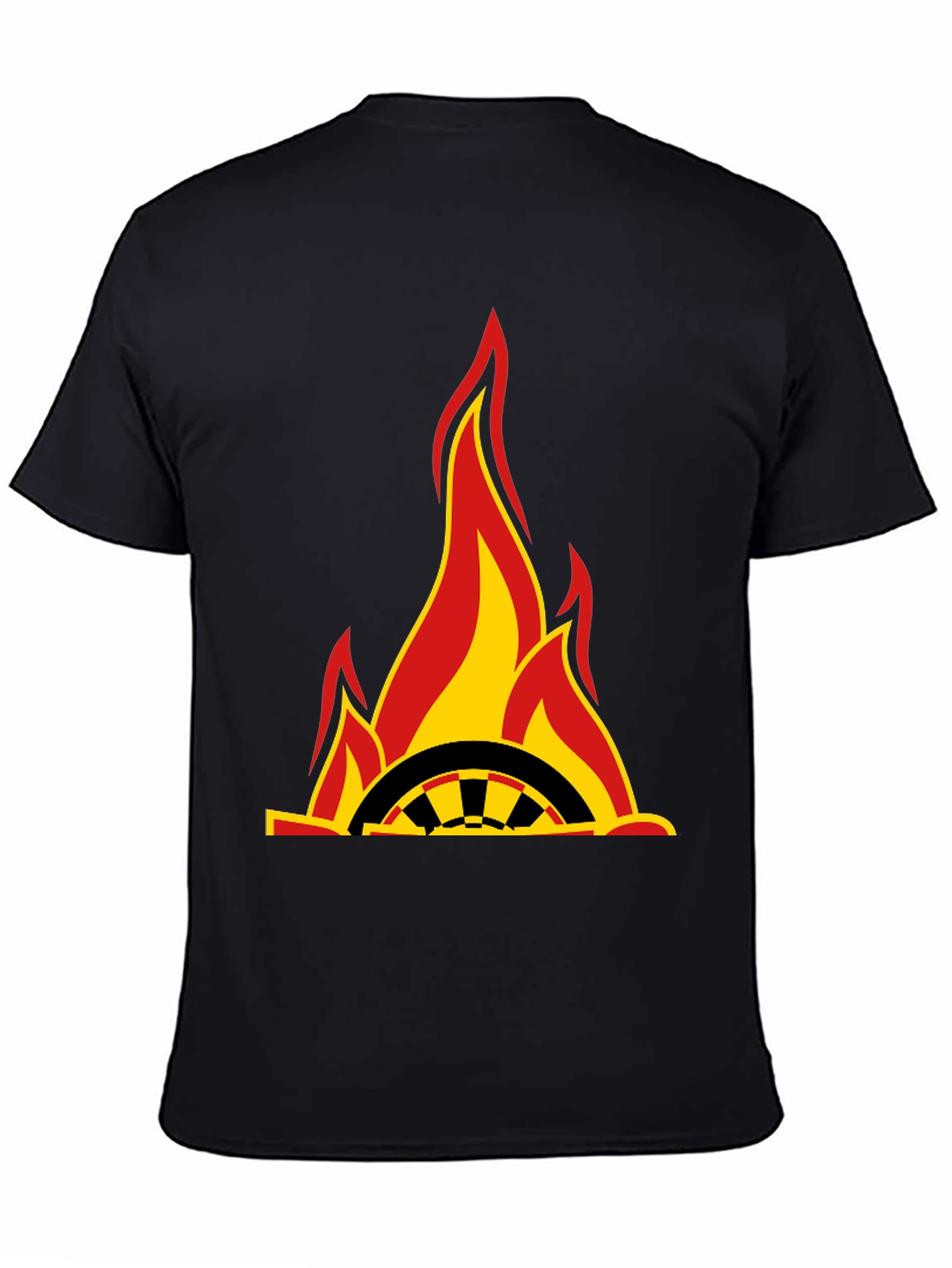 Flaming Wheel Graphic Black T-Shirt