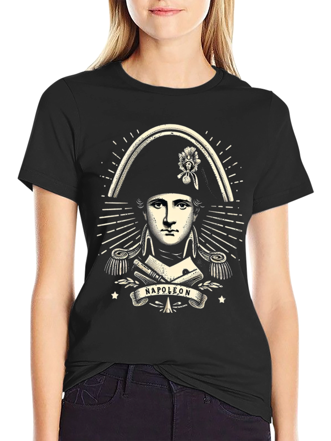 Napoleon Bonaparte Graphic Print Black T-Shirt