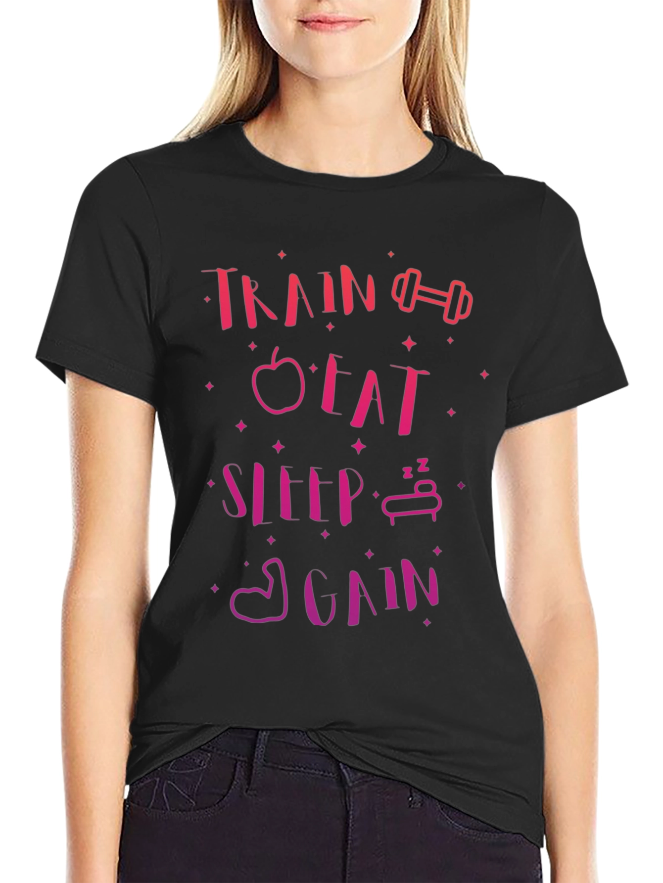 Train Eat Sleep Again Graphic Tee