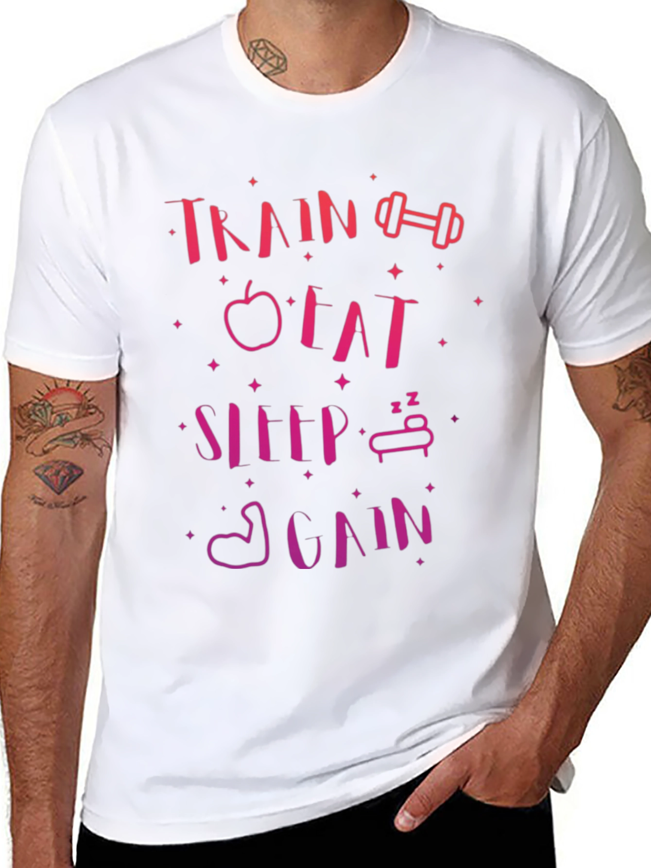 Train Eat Sleep Again Graphic Tee