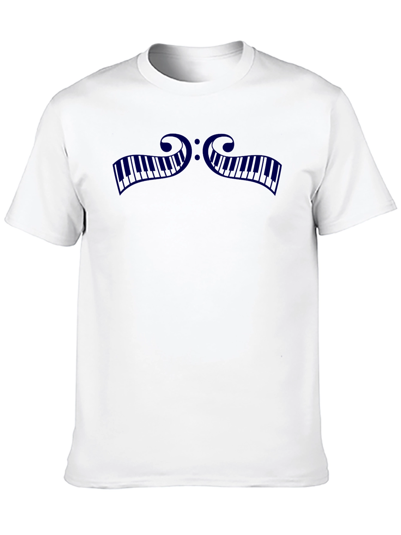 Piano Mustache Graphic T-Shirt - Music Lover Tee