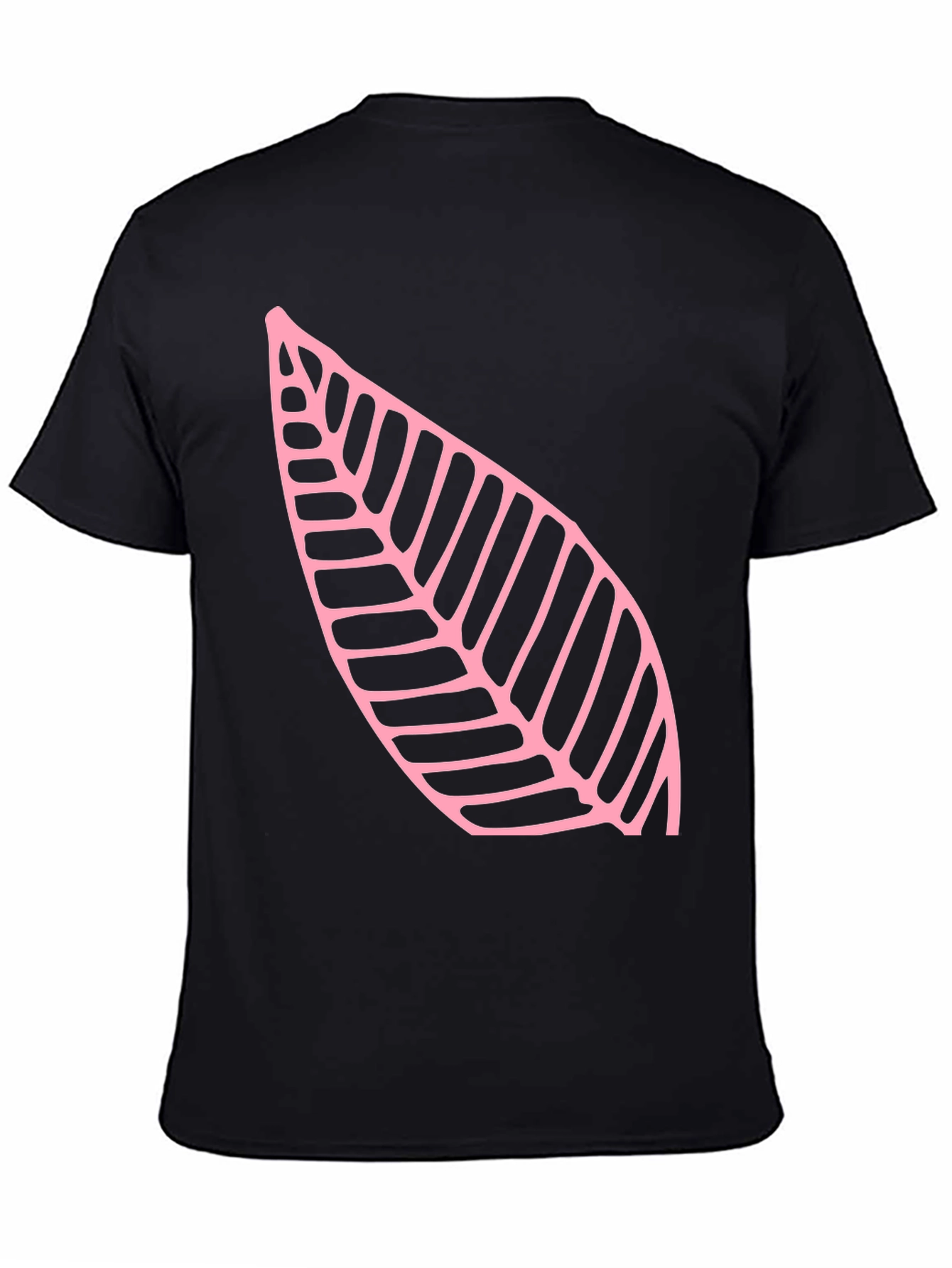 Leaf Print Black T-Shirt