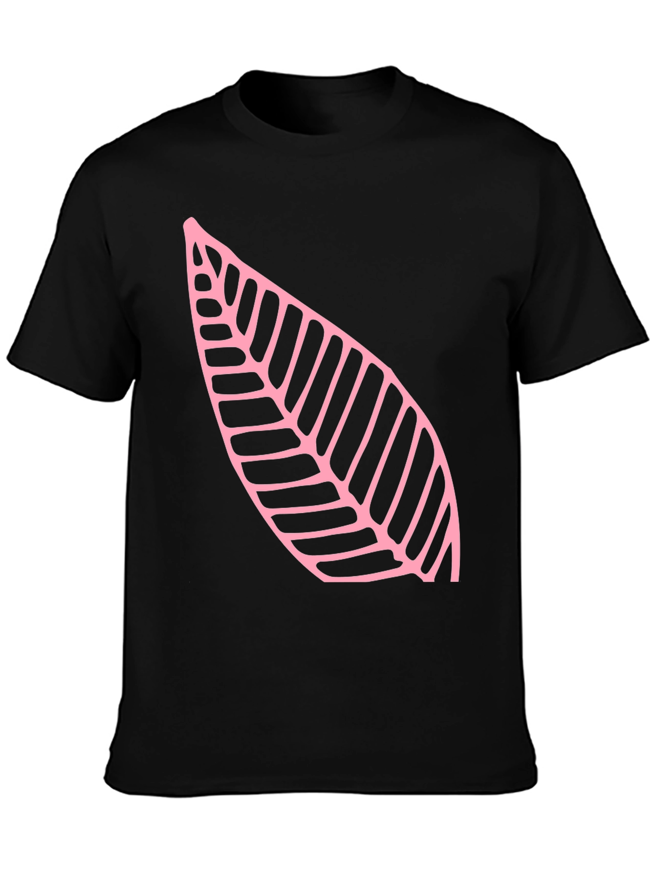 Leaf Print Black T-Shirt