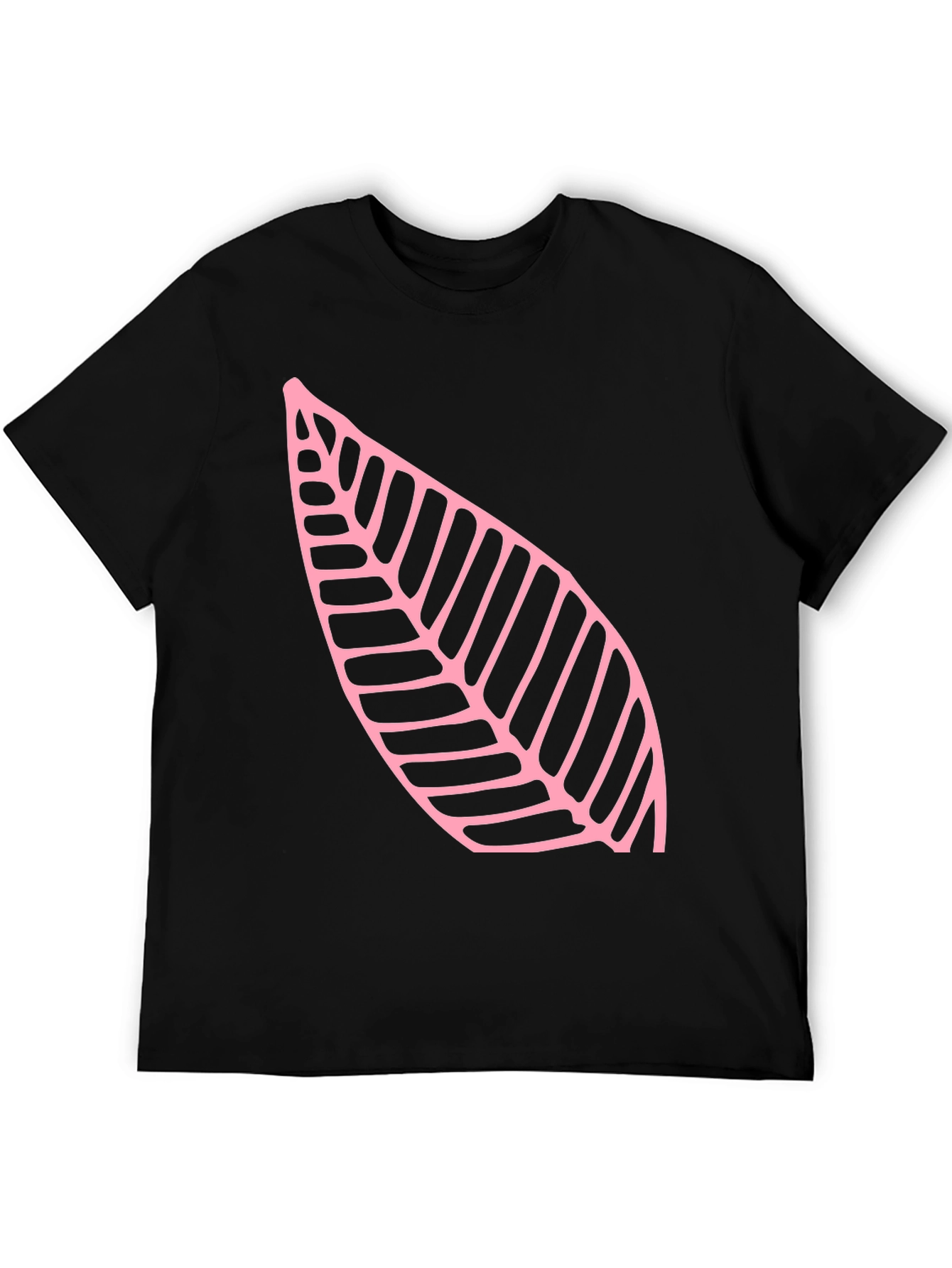 Leaf Print Black T-Shirt