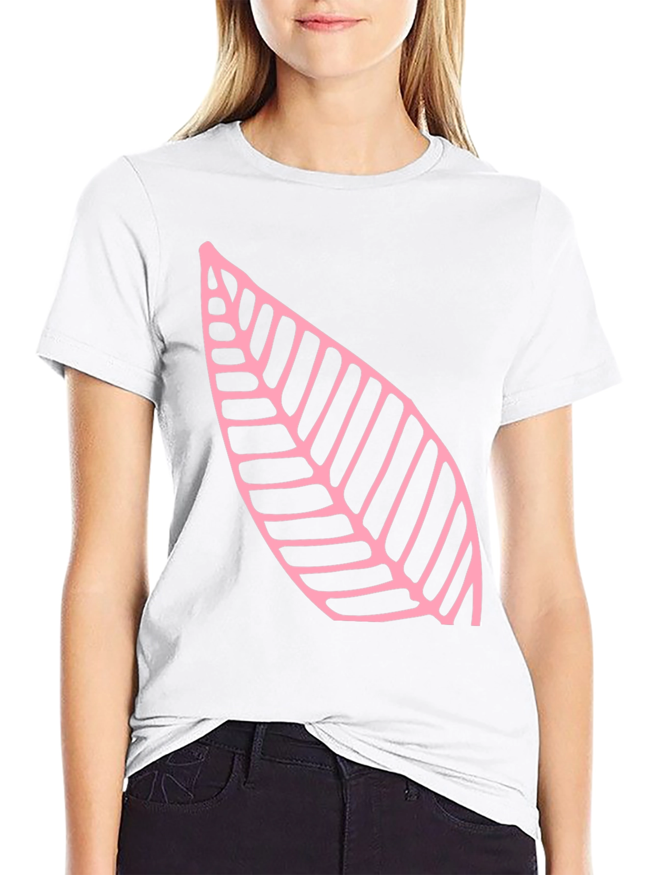 Leaf Print Black T-Shirt