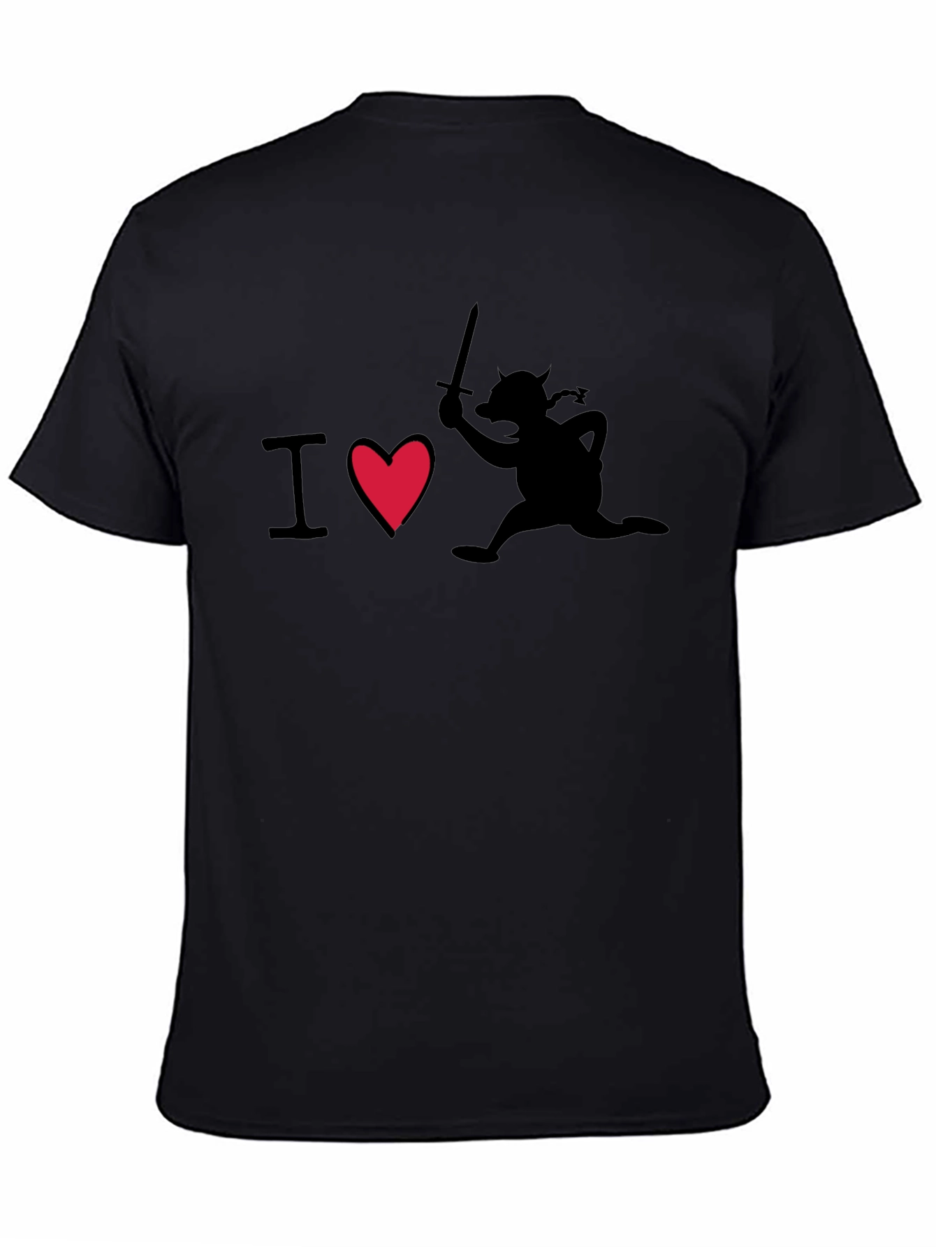 I Heart Running Viking Funny Graphic T-Shirt