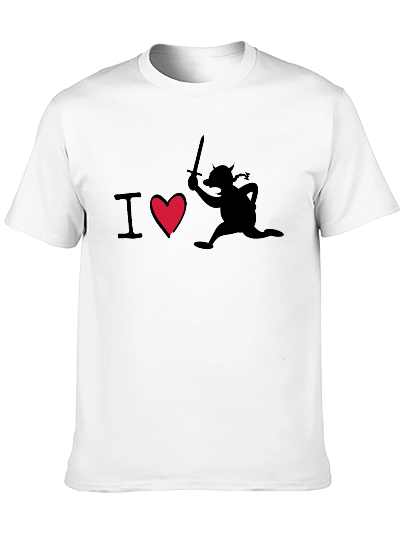 I Heart Running Viking Funny Graphic T-Shirt