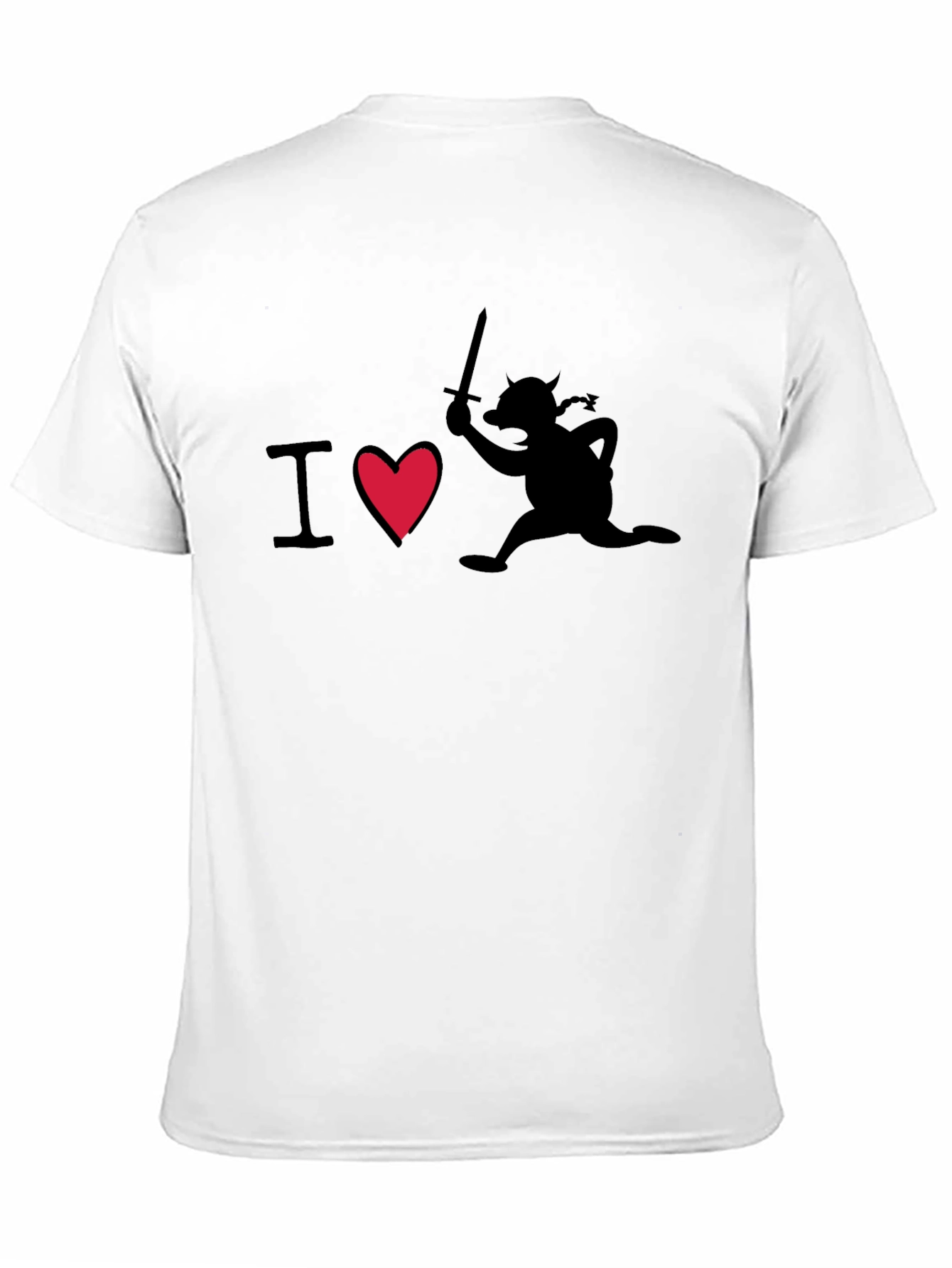 I Heart Running Viking Funny Graphic T-Shirt