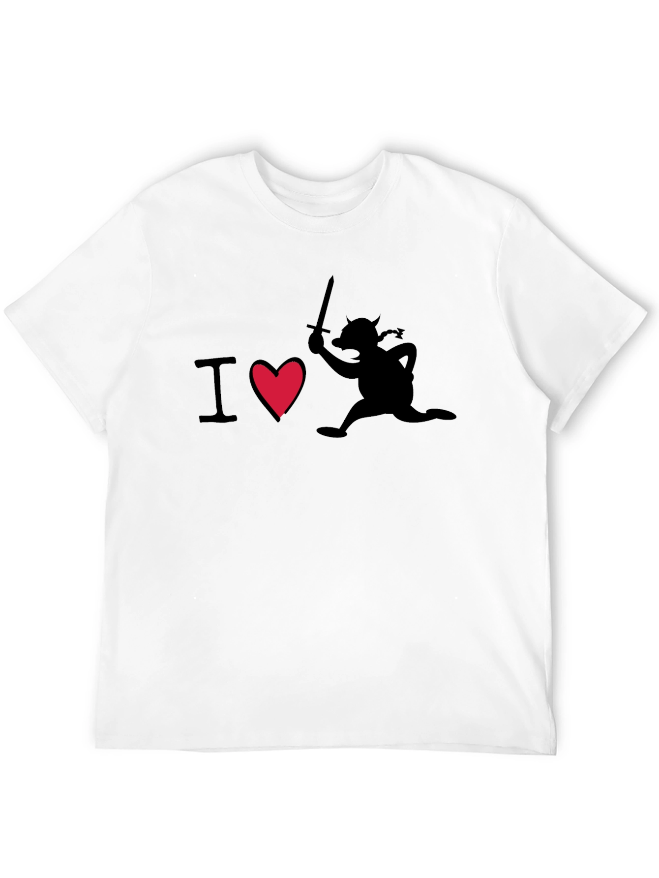 I Heart Running Viking Funny Graphic T-Shirt
