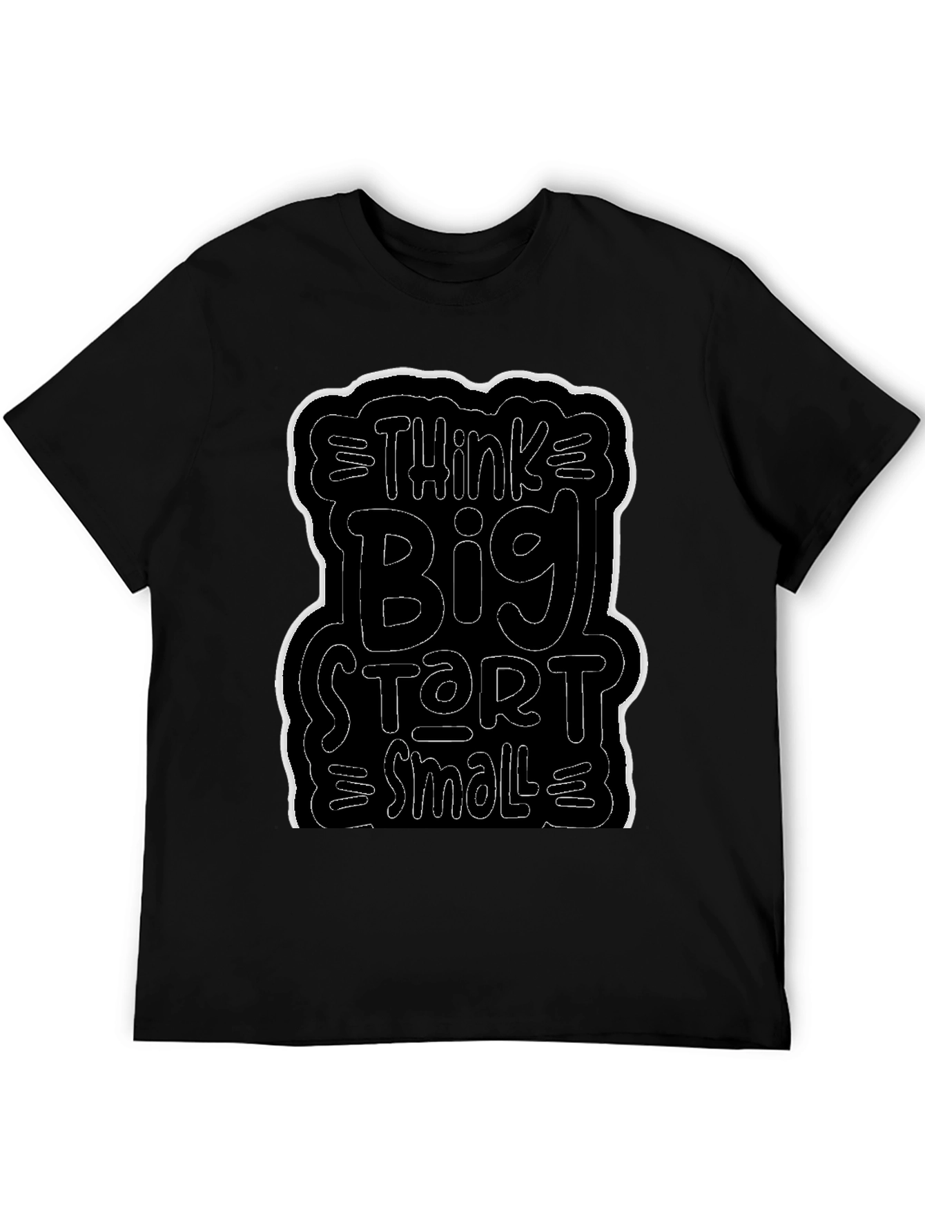 Think Big Start Small Black Graphic Tee