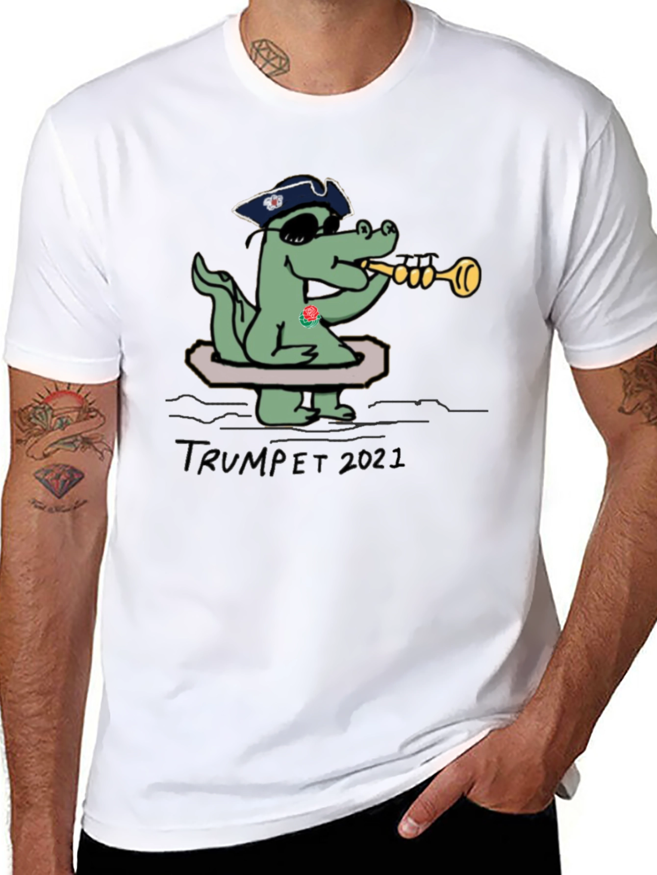 Funny Alligator Trumpet 2021 T-Shirt