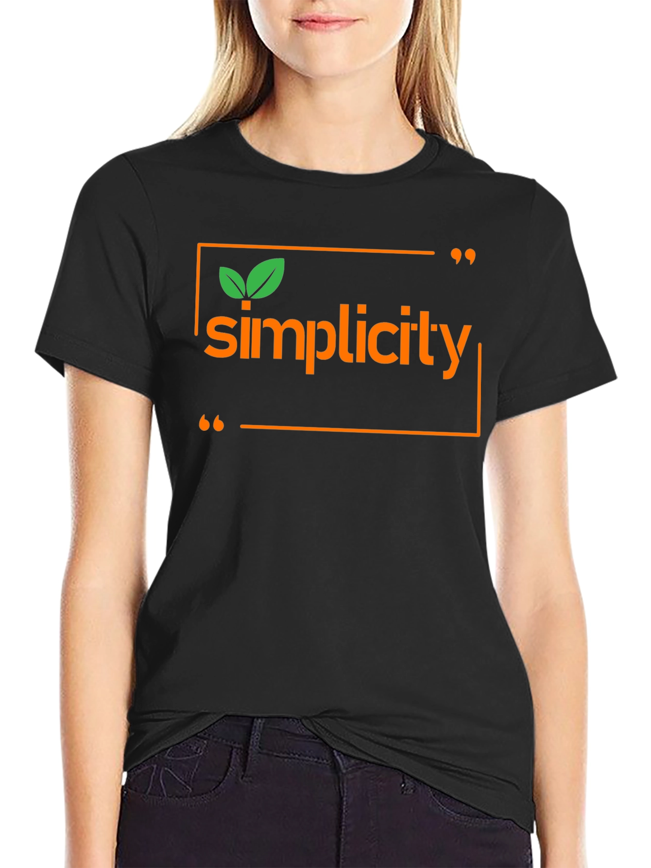 Simplicity Graphic Tee - Soft Black Cotton Shirt