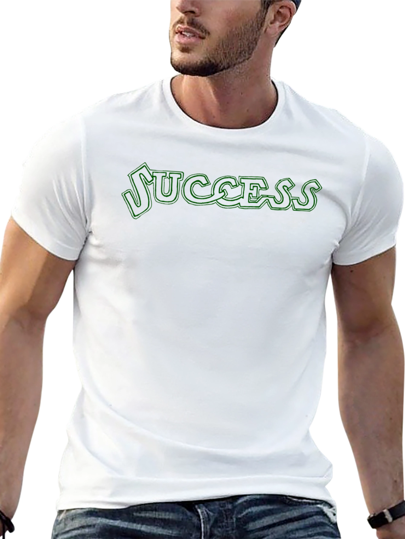 Success T-Shirt - Mens Black Crew Neck Tee