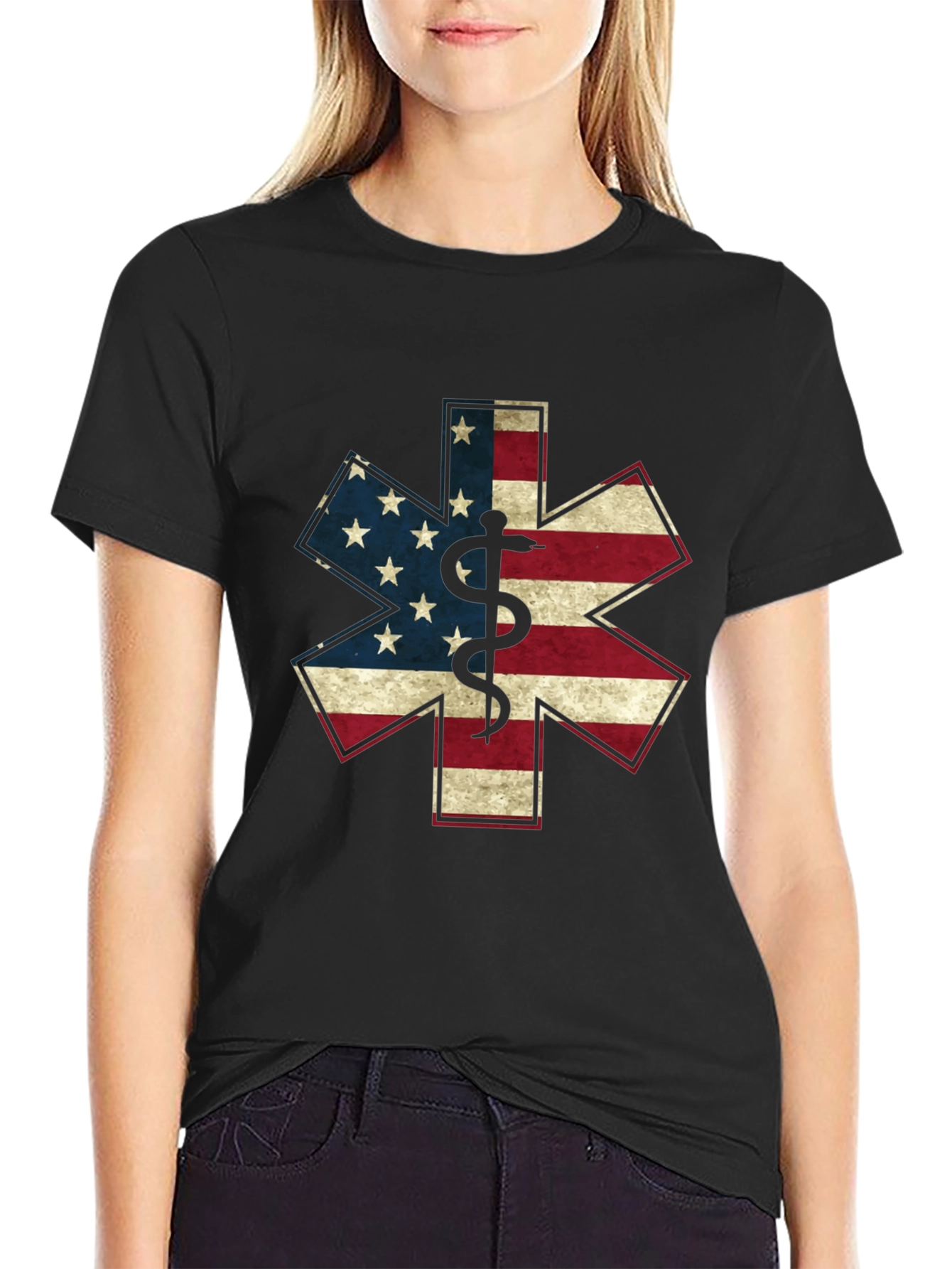 American Flag Star of Life EMT/Paramedic Graphic T-Shirt
