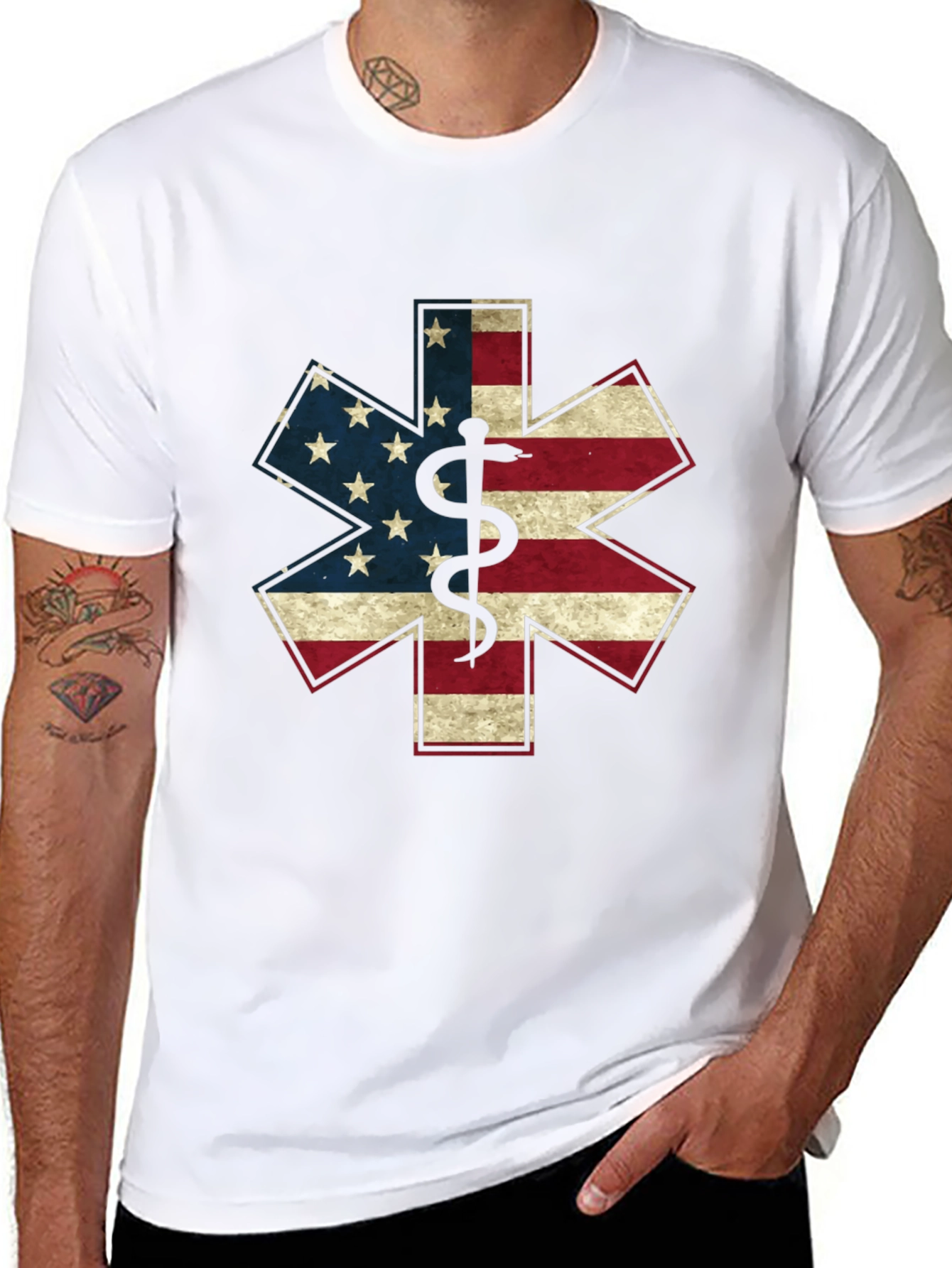 American Flag Star of Life EMT/Paramedic Graphic T-Shirt