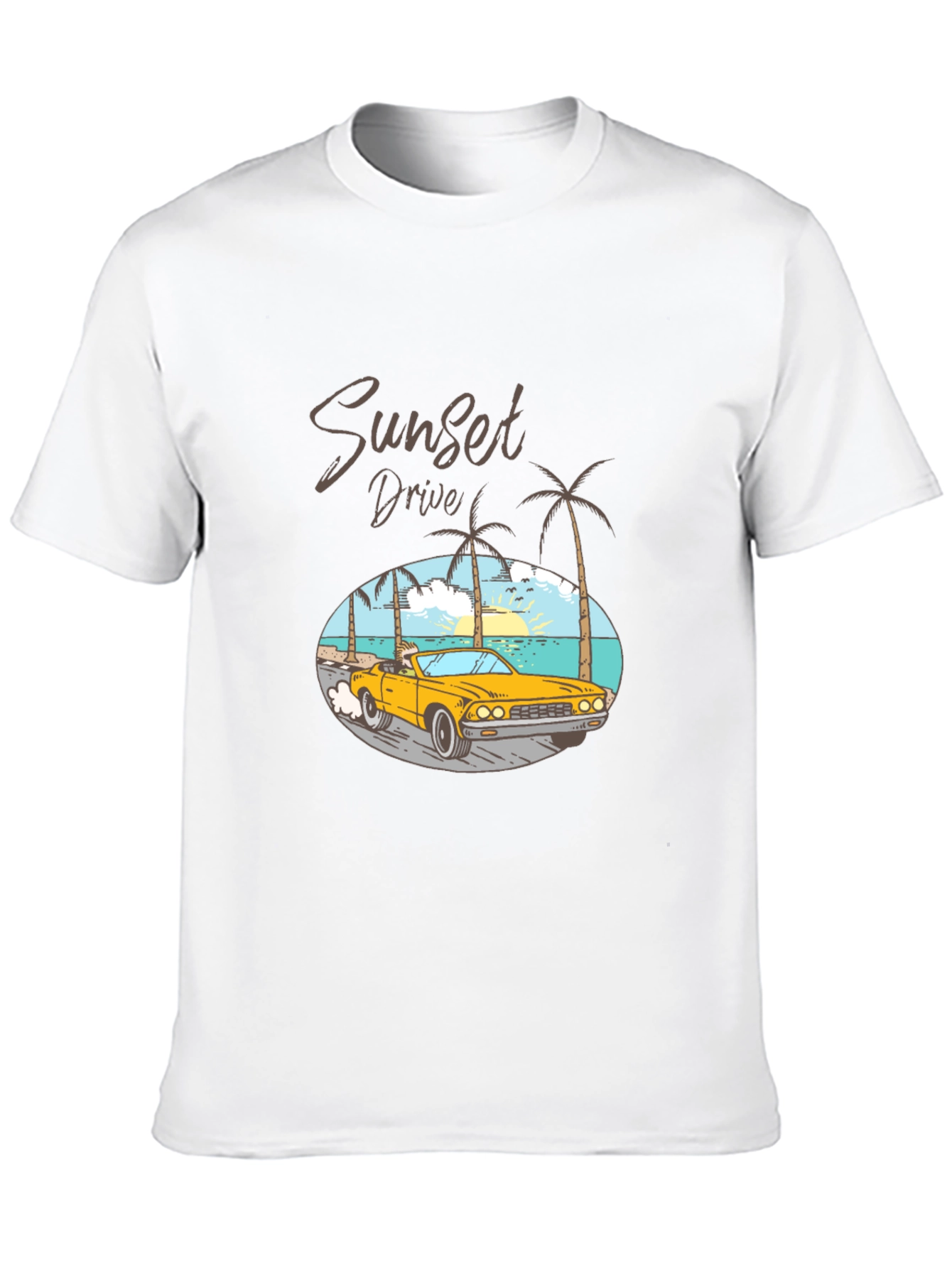 Sunset Drive Graphic T-Shirt - Classic Car