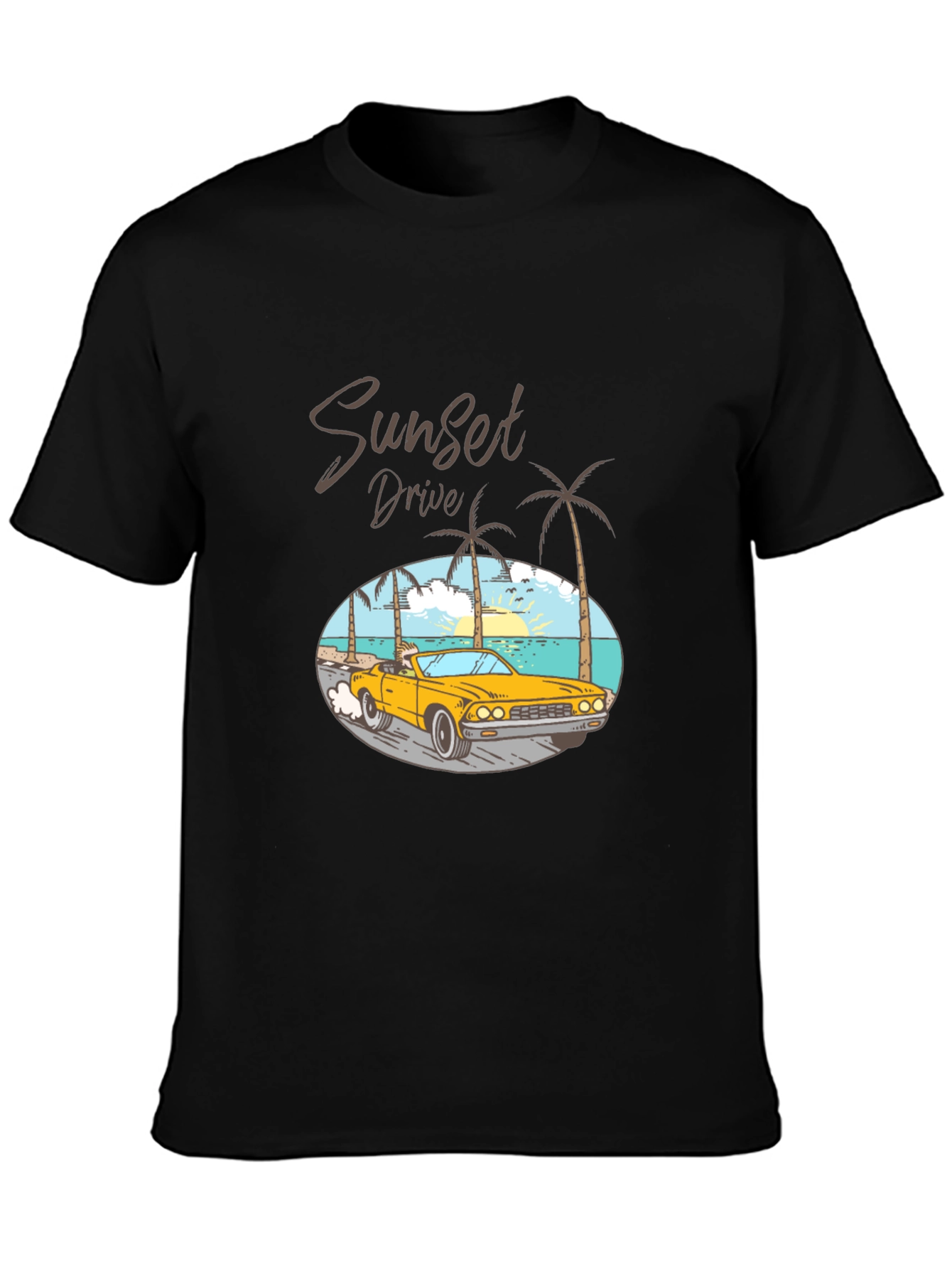 Sunset Drive Graphic T-Shirt - Classic Car