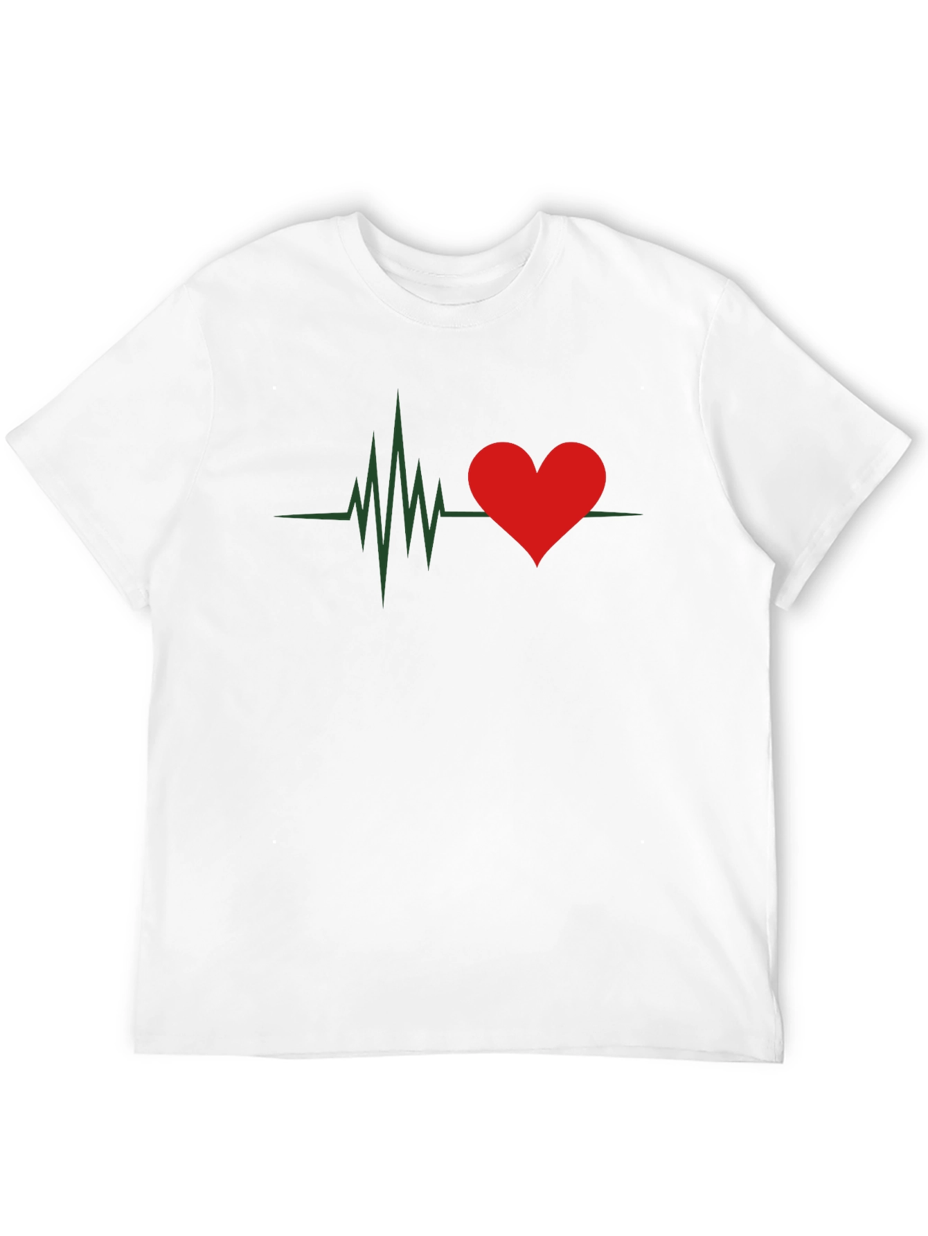 Heartbeat Love Graphic Tee - Stylish Mens Black T-Shirt