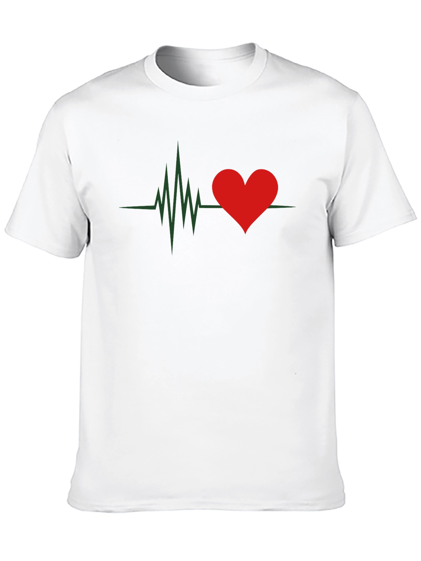 Heartbeat Love Graphic Tee - Stylish Mens Black T-Shirt