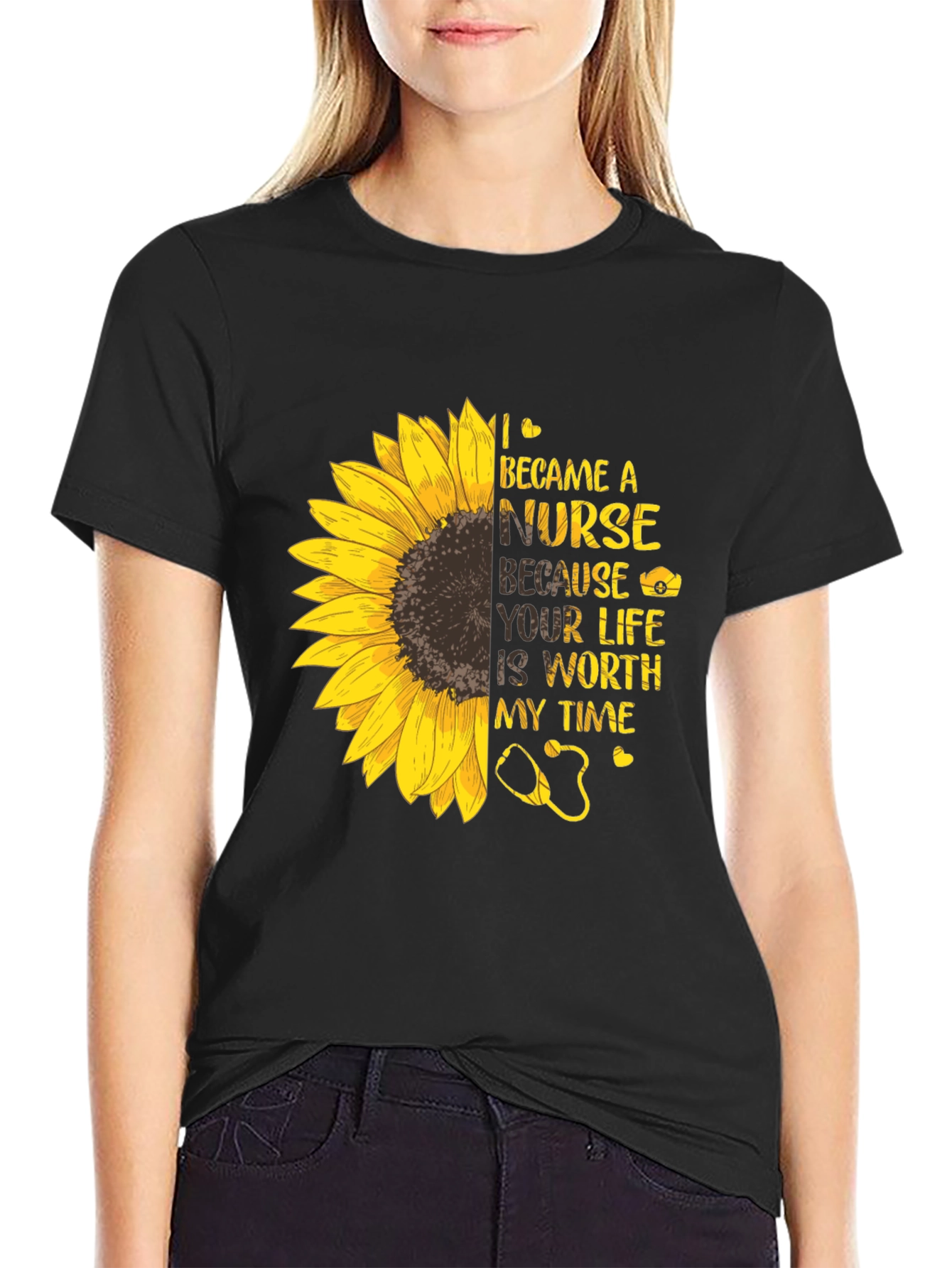 Nurse Sunflower Graphic Tee - Inspiring & Stylish