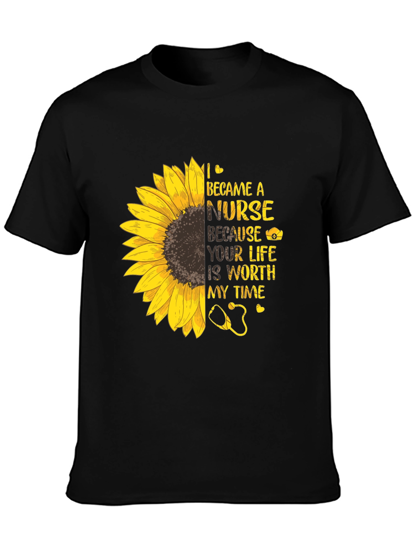 Nurse Sunflower Graphic Tee - Inspiring & Stylish