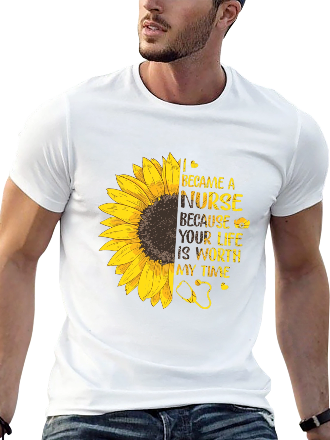 Nurse Sunflower Graphic Tee - Inspiring & Stylish