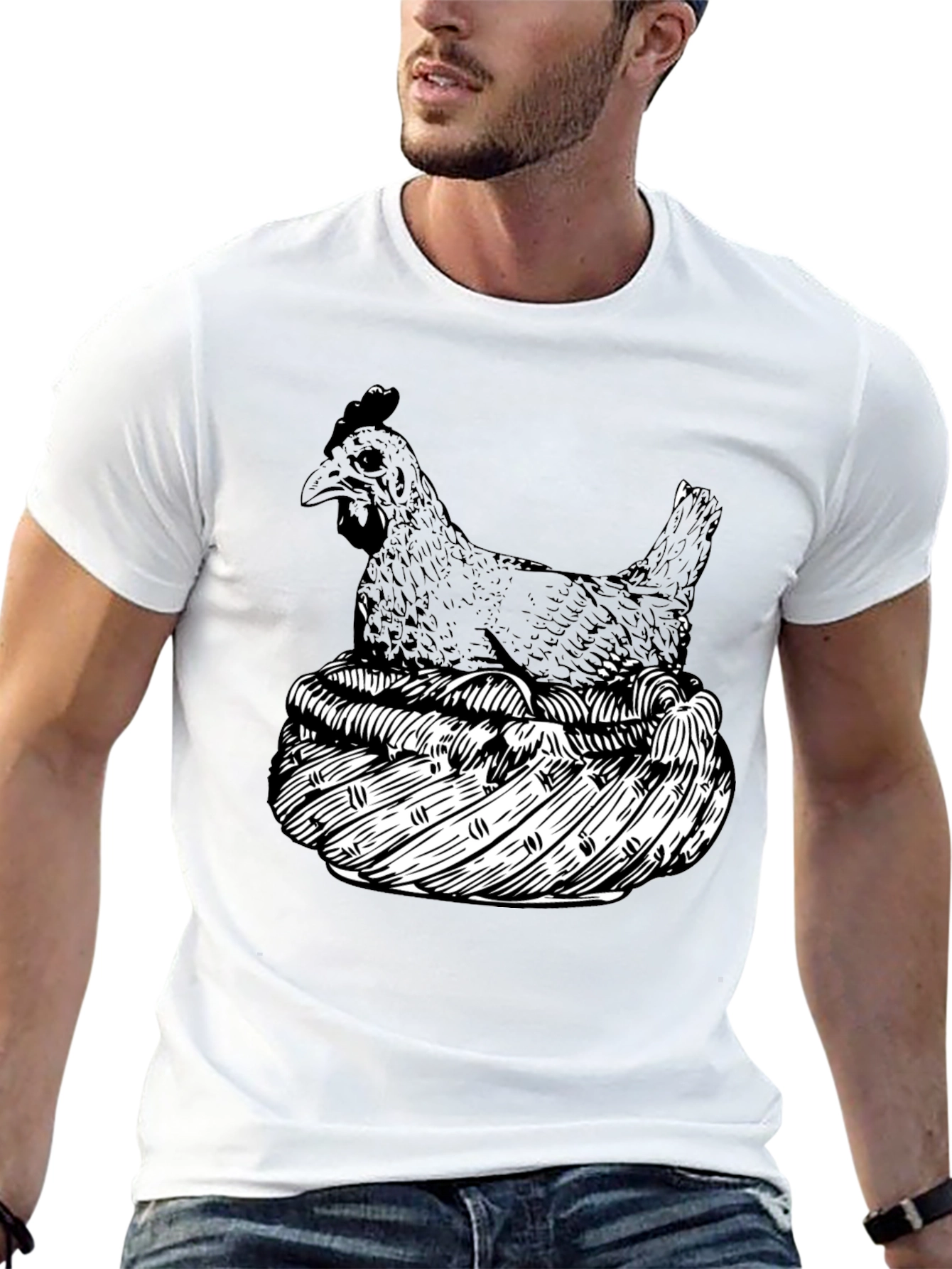 Chicken Nest Graphic Tee - Black