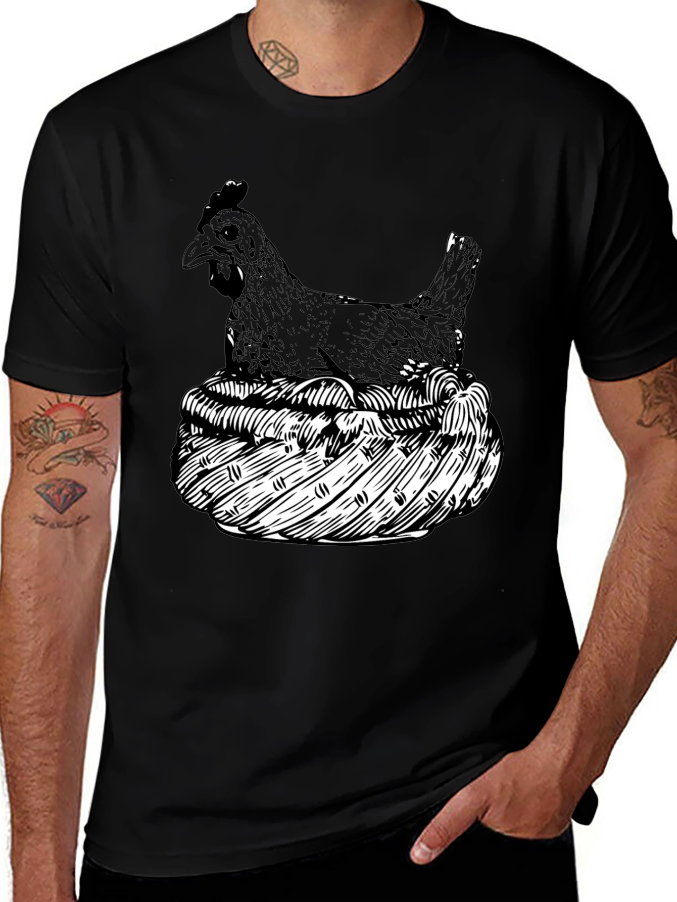 Chicken Nest Graphic Tee - Black