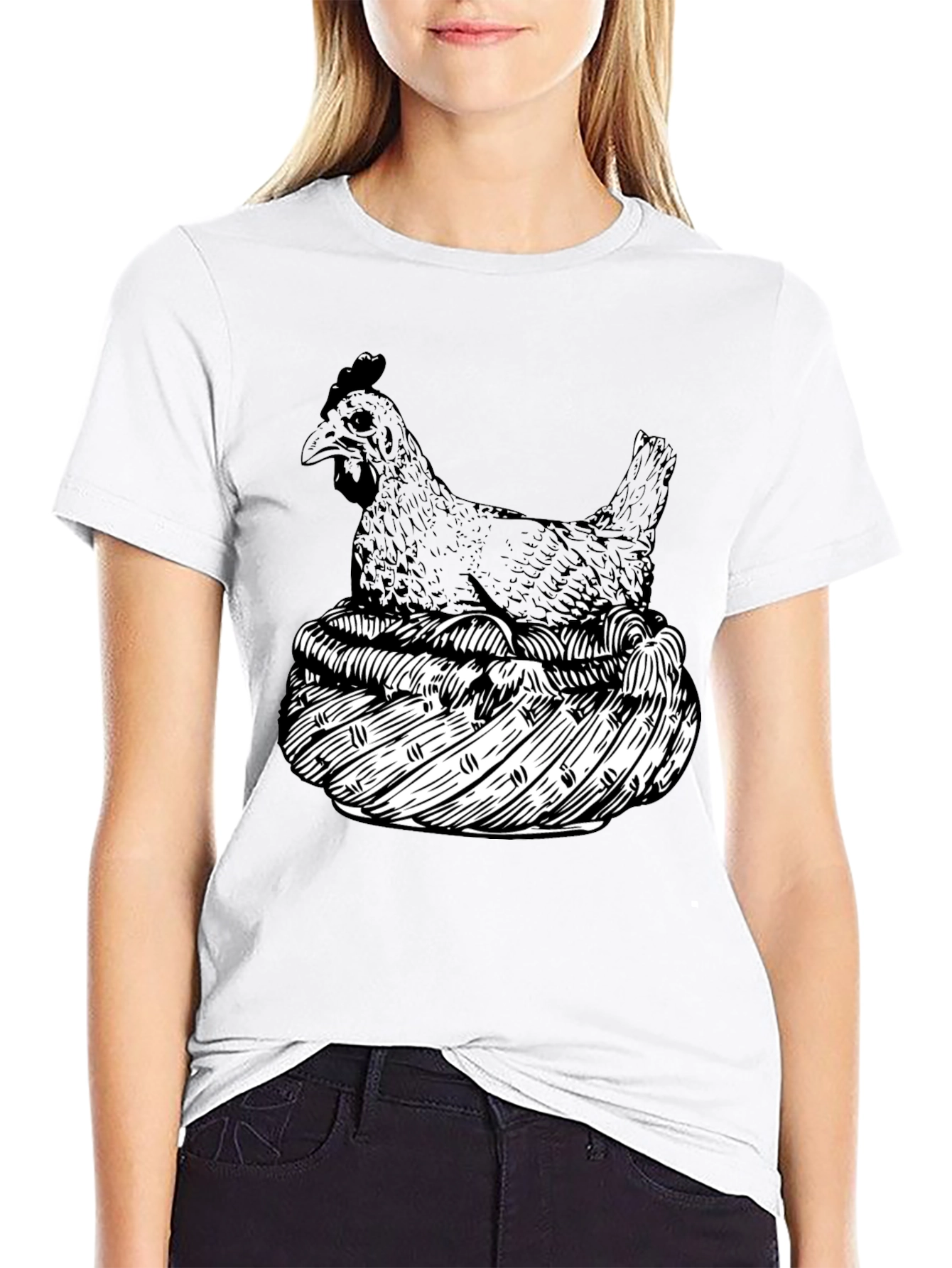 Chicken Nest Graphic Tee - Black
