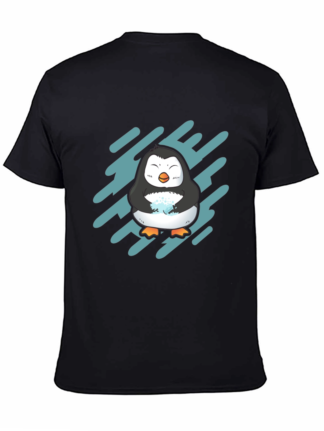 Cute Penguin Graphic Tee - Black Unisex T-Shirt