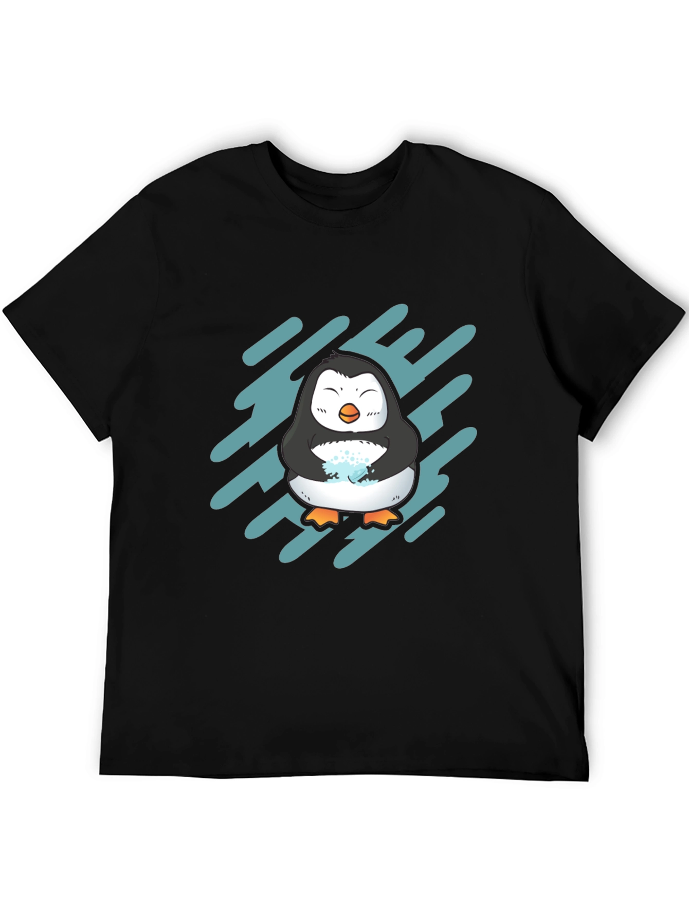 Cute Penguin Graphic Tee - Black Unisex T-Shirt